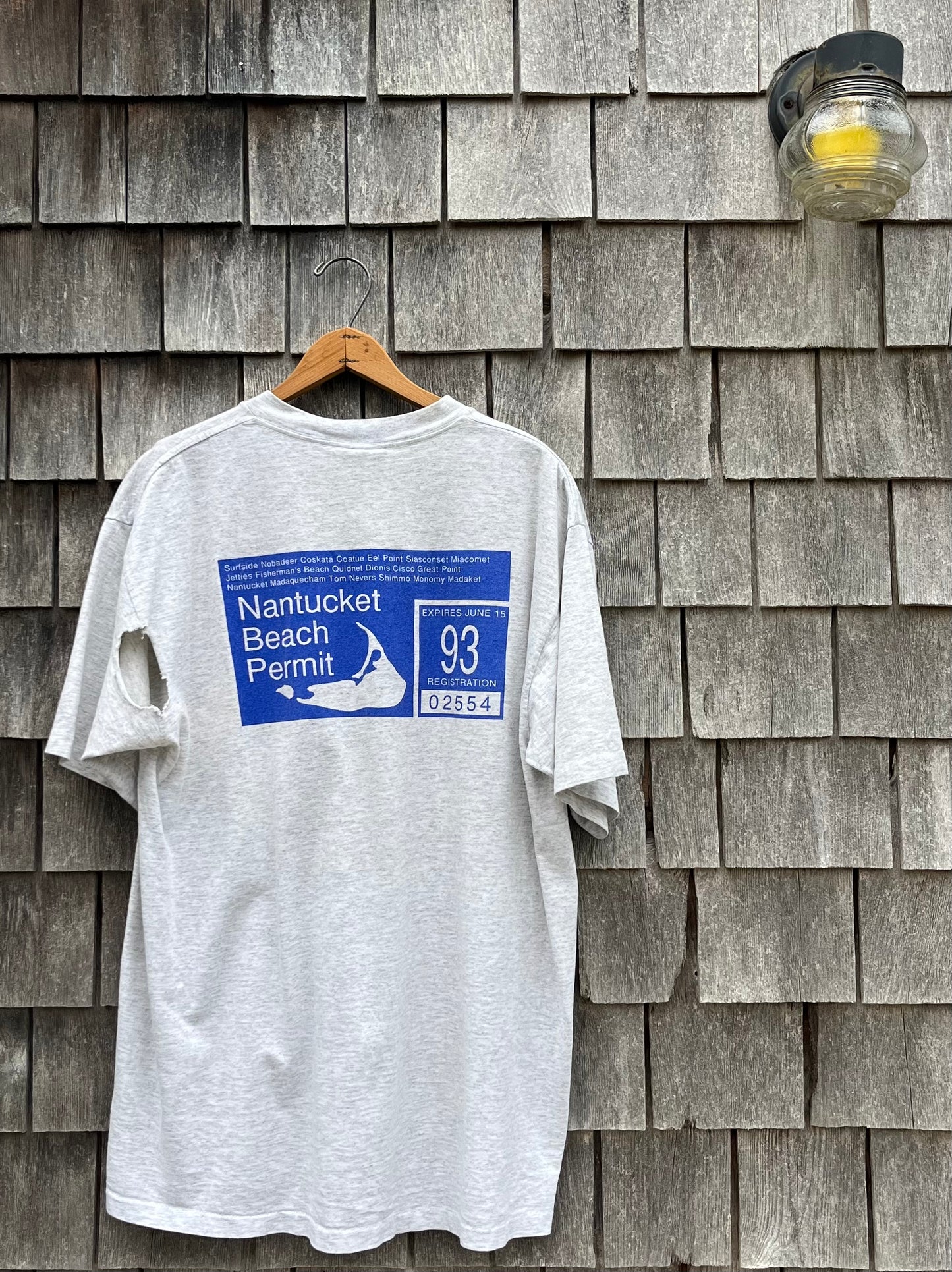 90s Nantucket Beach Permit T-Shirt (L/XL)