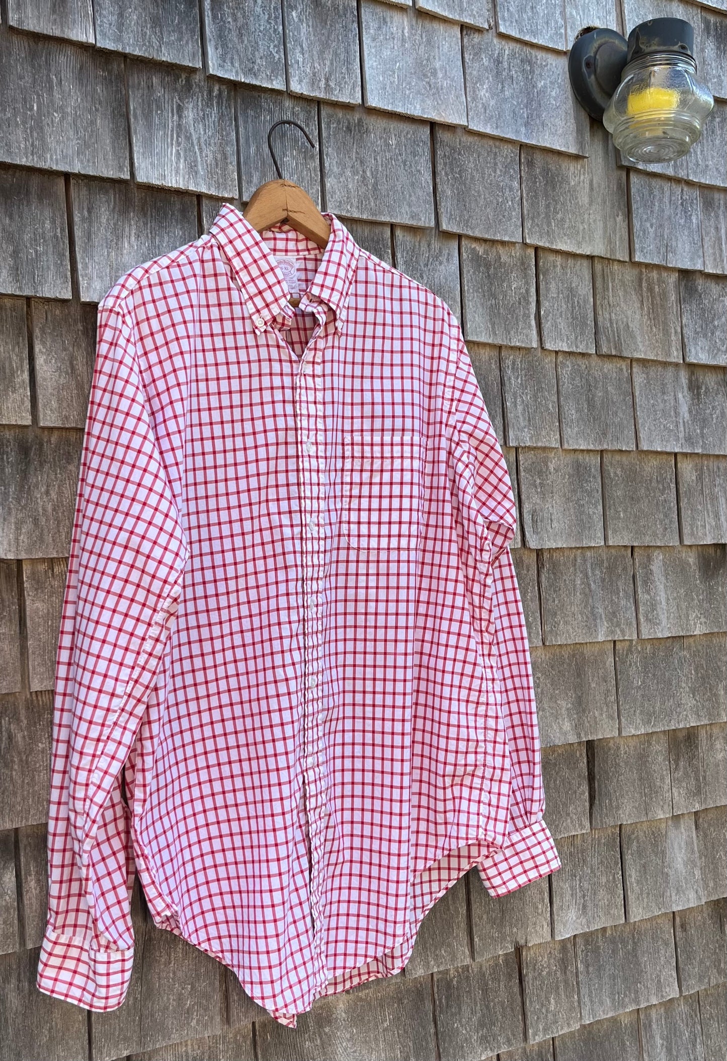 ~90s Brooks Brothers Makers Cotton Broadcloth Check Button Down Shirt (16-5)