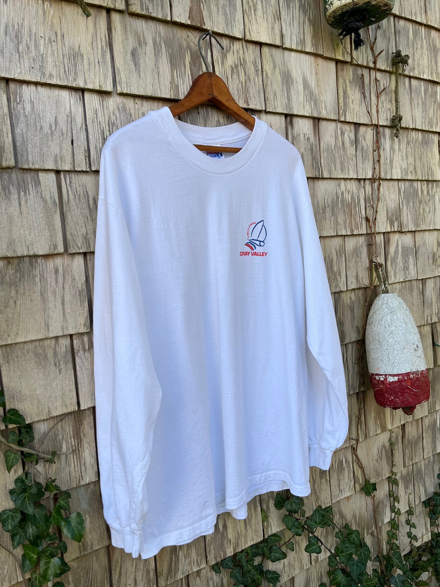 90s Cray Valley 'Sail Around the World Alone' Long Sleeve T-Shirt (L)