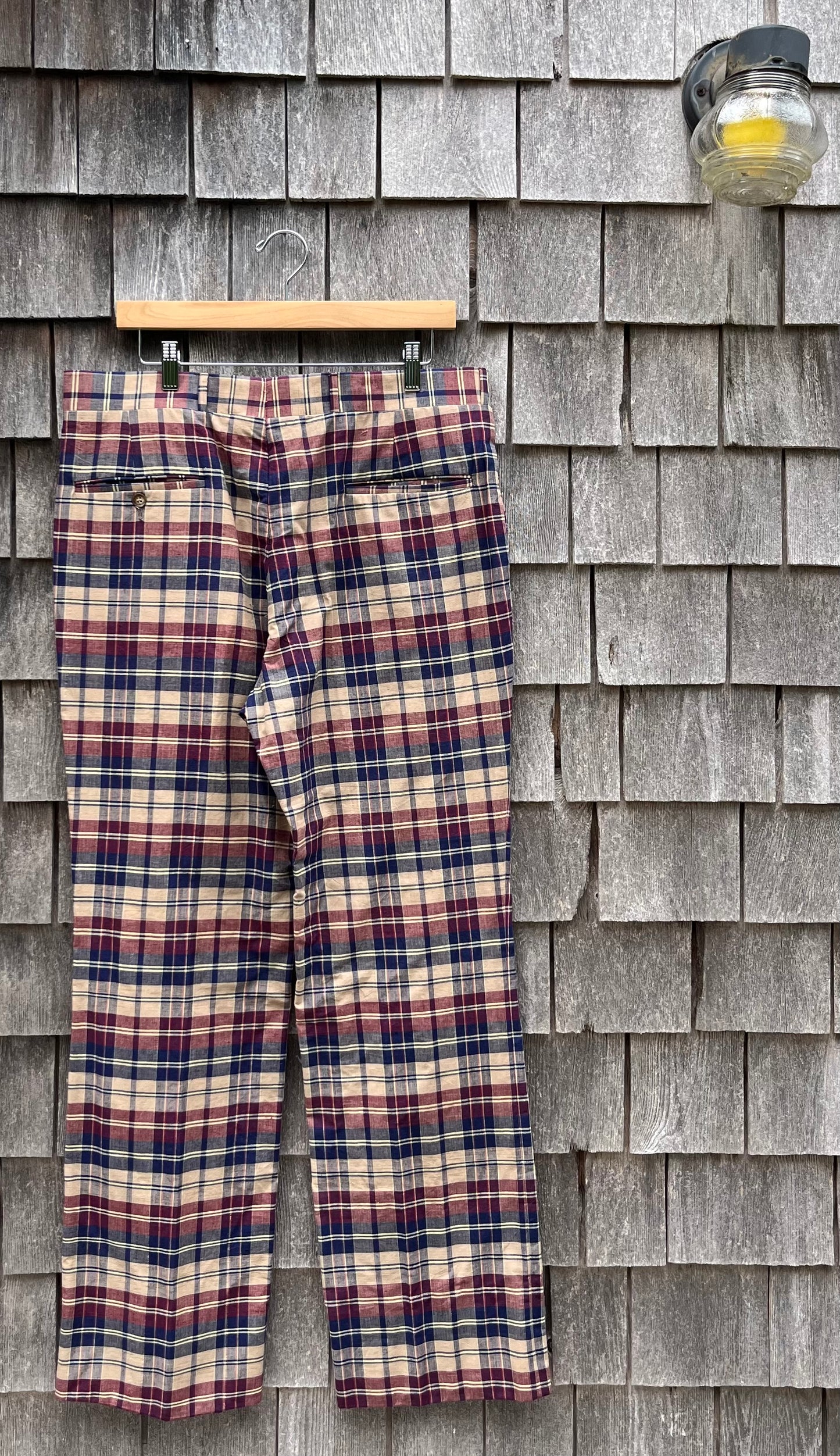 80s Corbin Plaid Madras Trousers (34/32.5”)