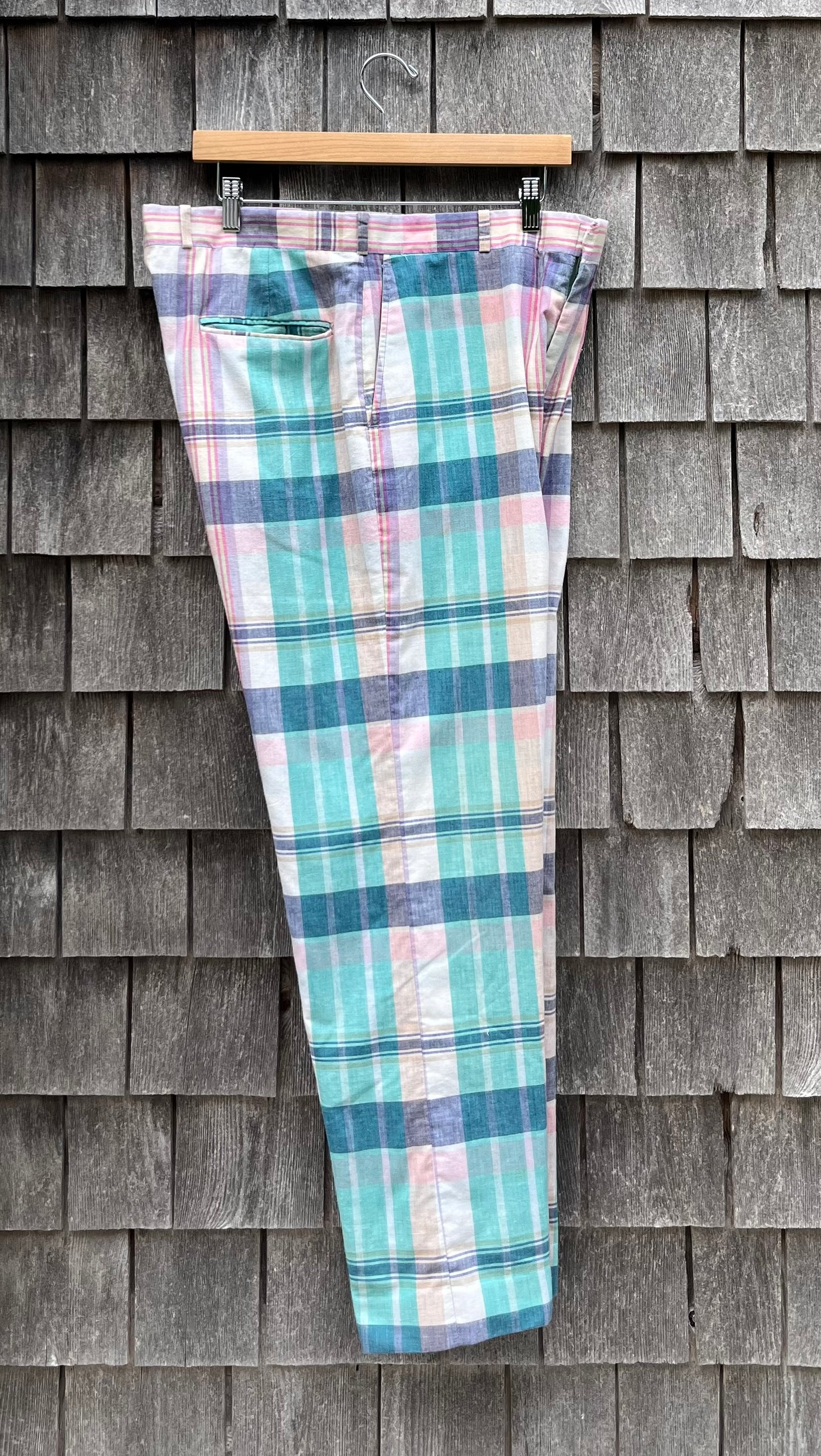 80s Berle for Murray's Toggery Nantucket Plaid Madras Pants (34/30”)