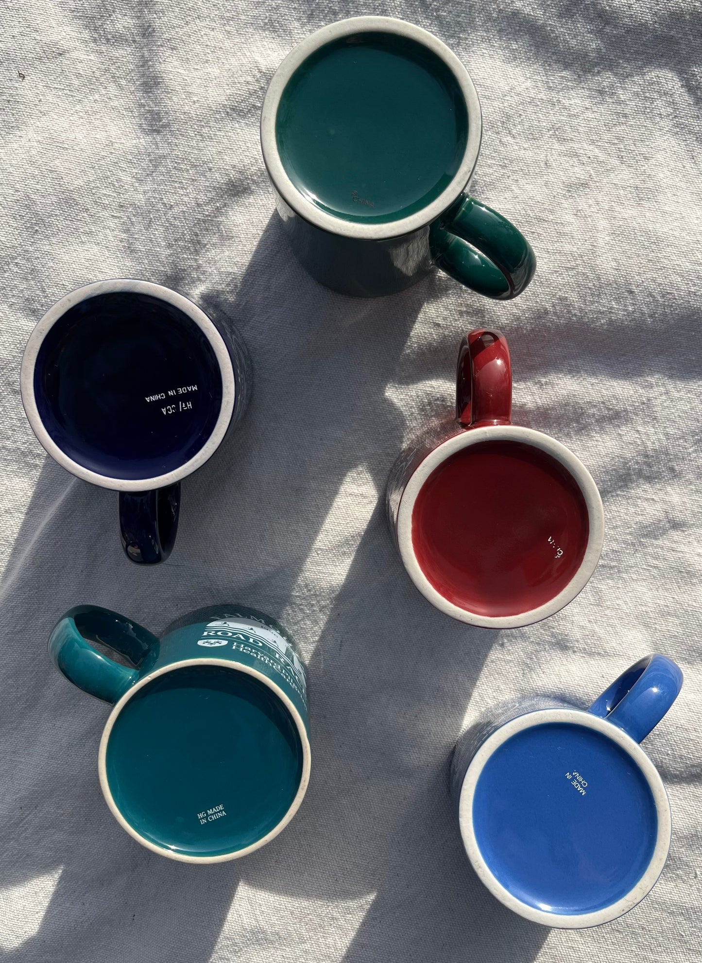 90s Falmouth Road Race Ceramic Coffee Mugs (5x)