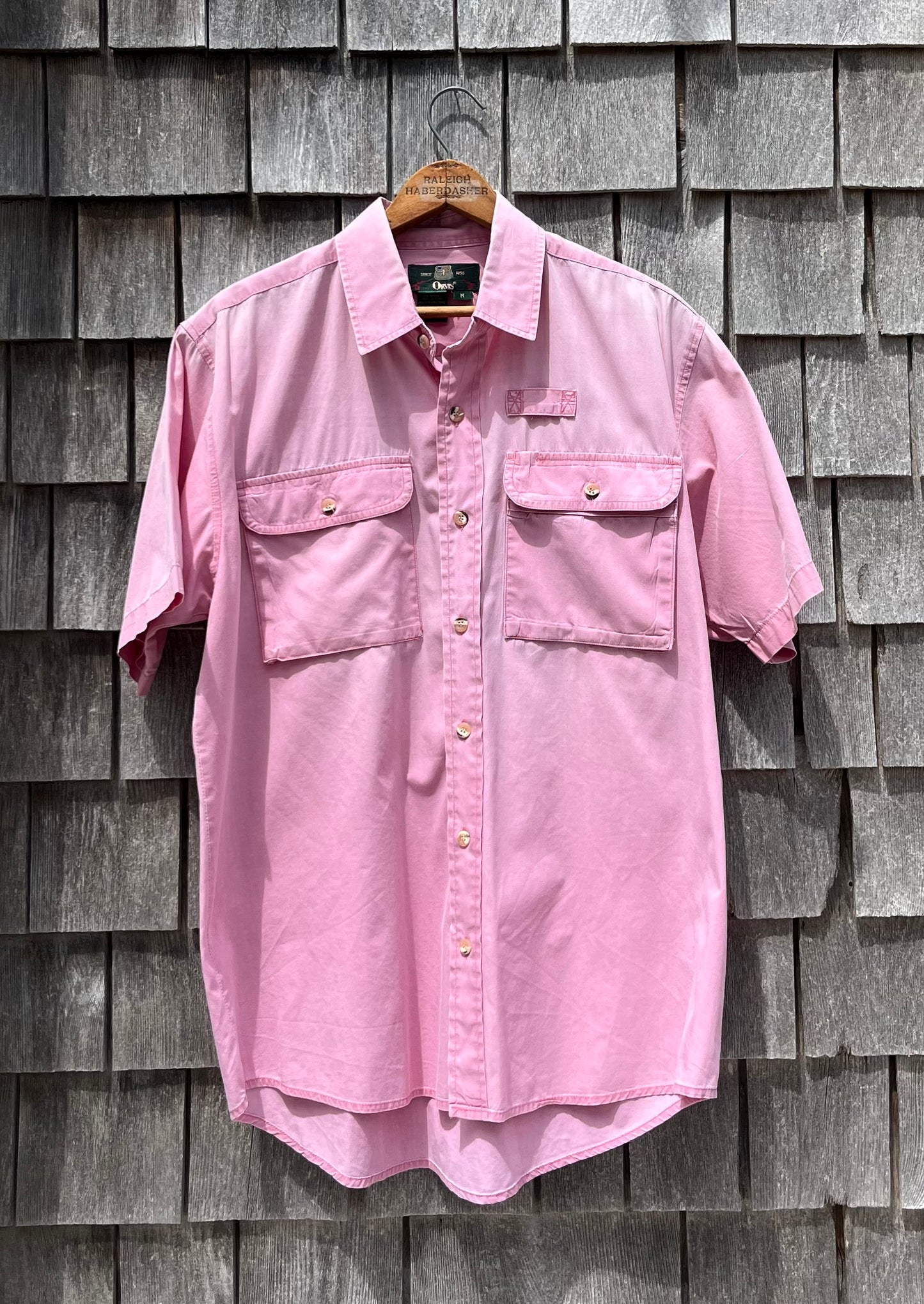 90s Orvis Short Sleeve Cotton Button Up Fishing Shirt (L/XL)