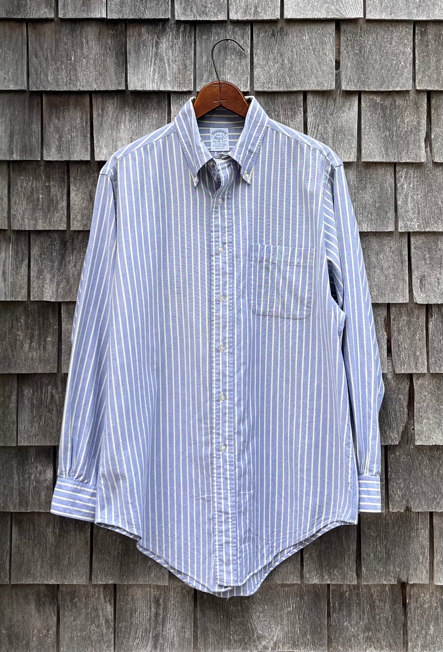 90s Brooks Brothers Makers 'Slim Fit 'Striped Oxford Cloth Button Down Shirt (16.5-3)
