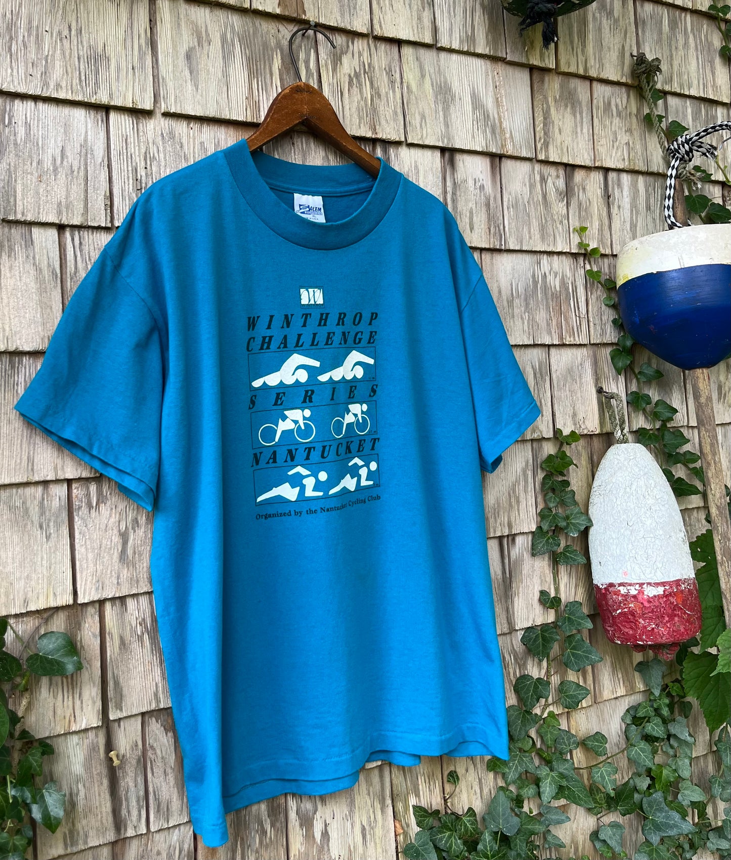 90s Nantucket Cycling Club Winthrop Challenge Triathalon T-Shirt (L)