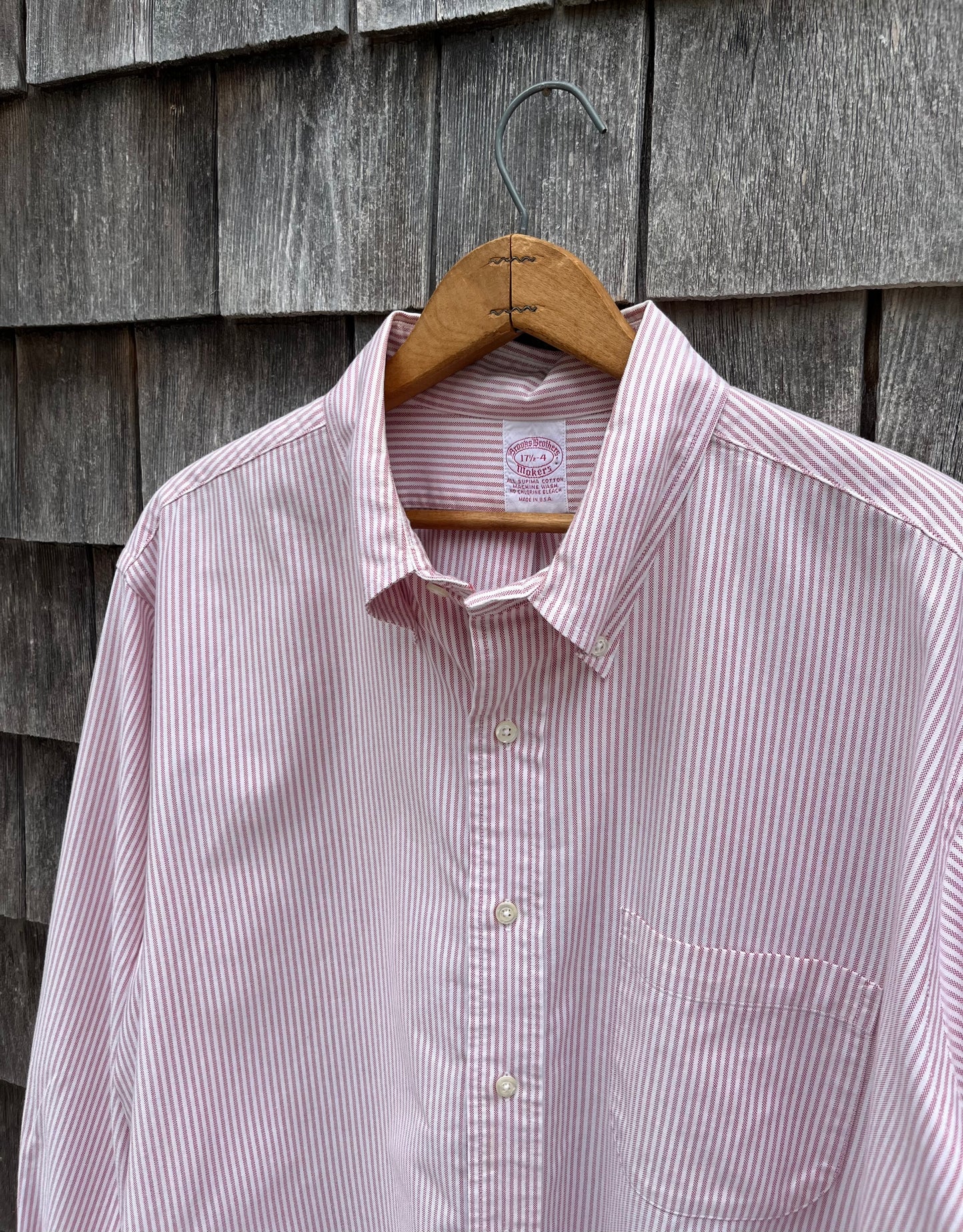 90s Brooks Brothers Makers University Stripe Oxford Cloth Button Down Shirt (17.5-4)