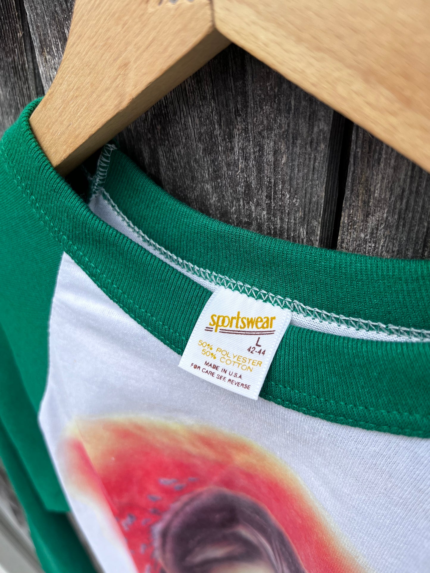 80s Bass Fishing 2/3 Sleeve Raglan T-Shirt (L)