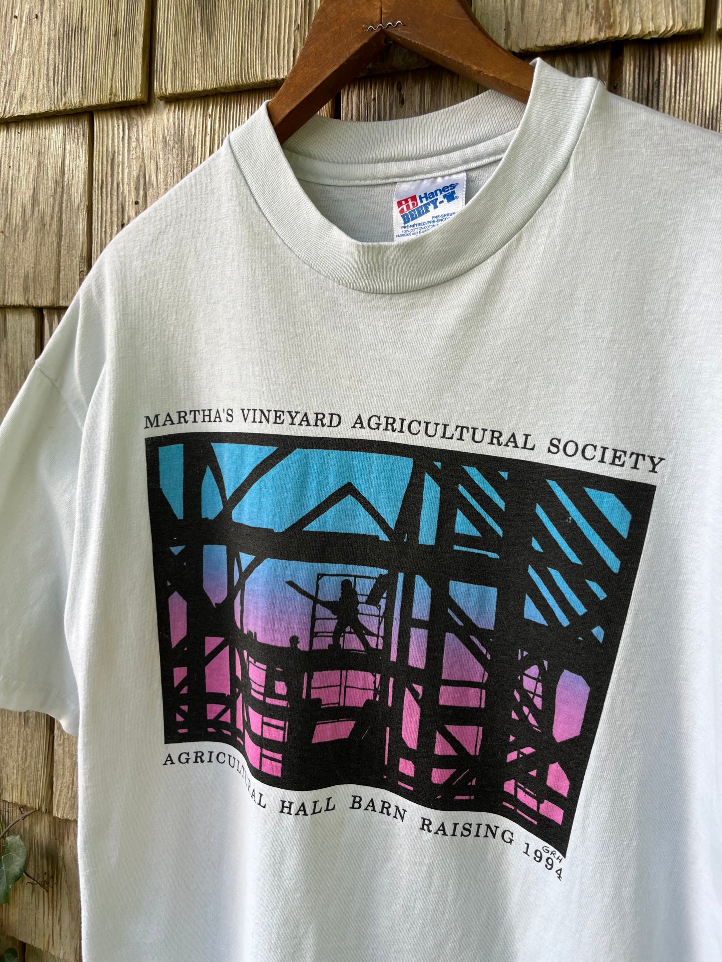 90s Martha’s Vineyard Agricultural Hall Barn Raising T-Shirt (L)