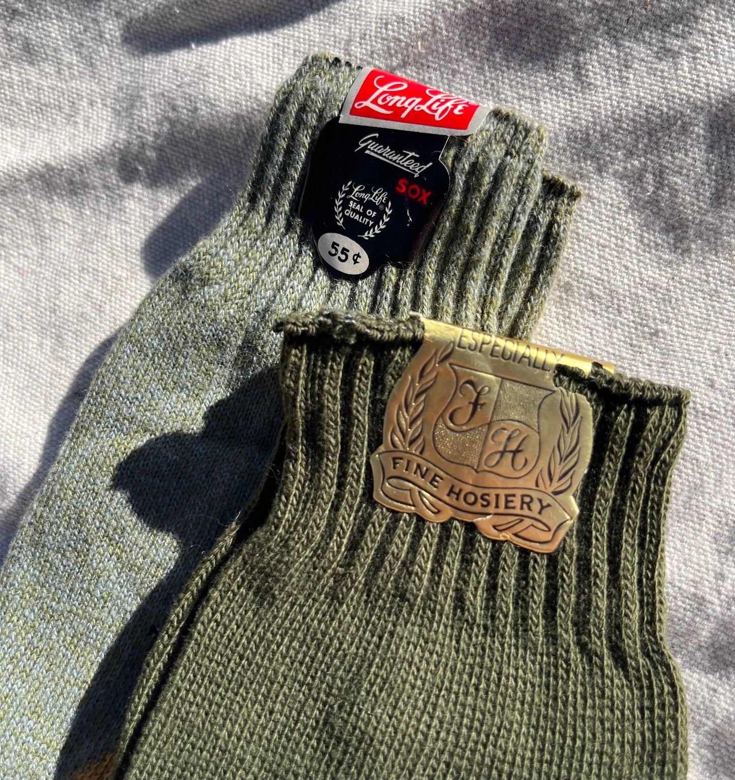 60s Argyle Pattern Cotton Socks Size 11.5 (2x pairs)