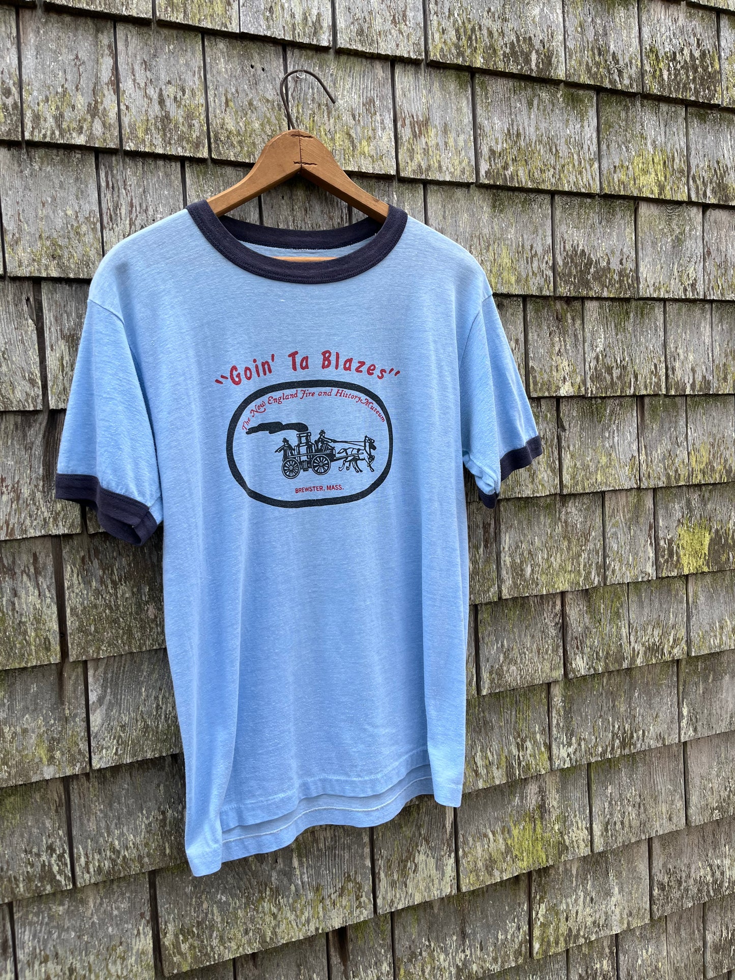 80s The New England Fire And History Museum Brewster Ringer T-Shirt (S/M)