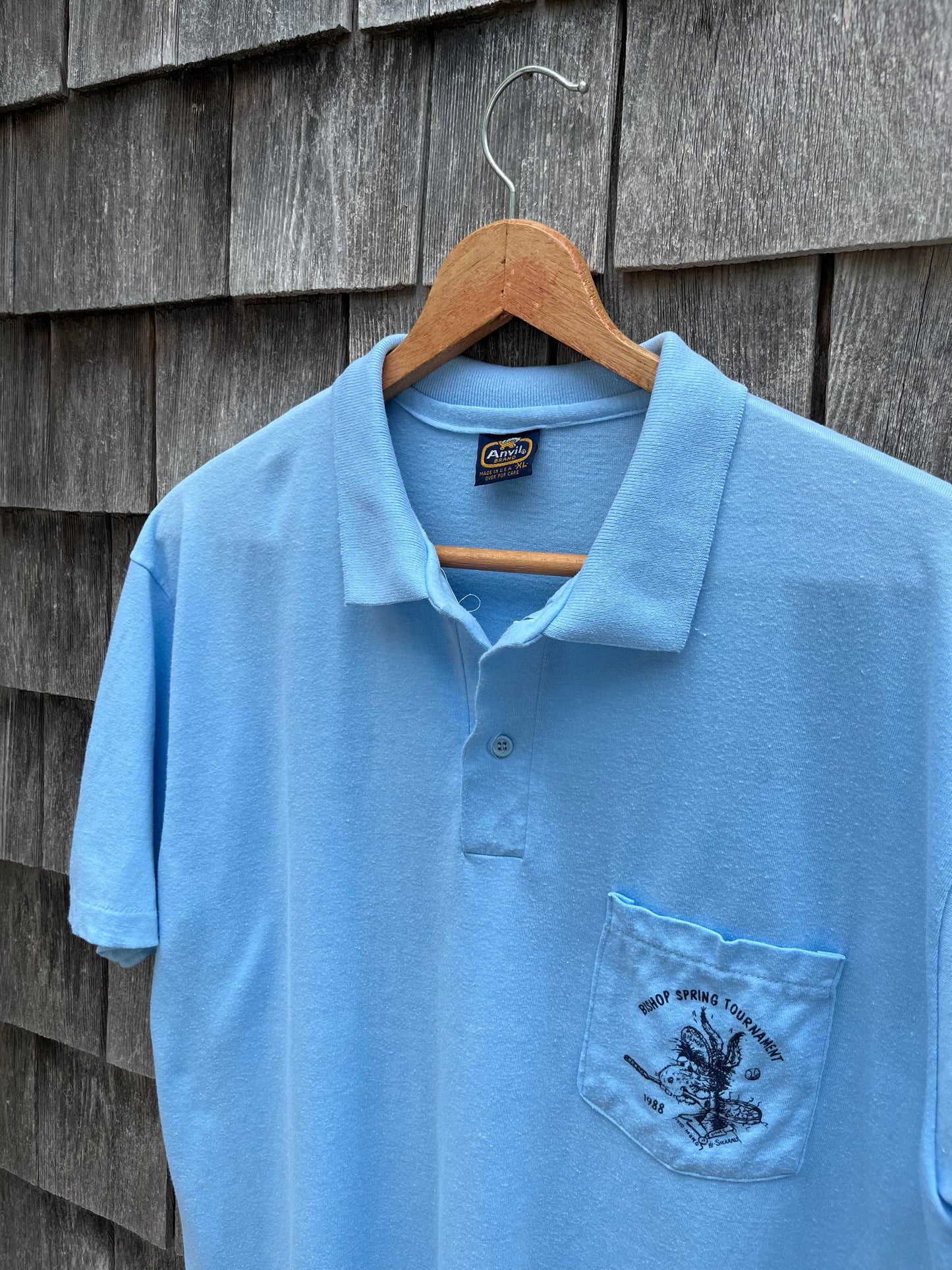 80s Bishop Spring Tennis Tournament Pocket Polo Shirt (L)