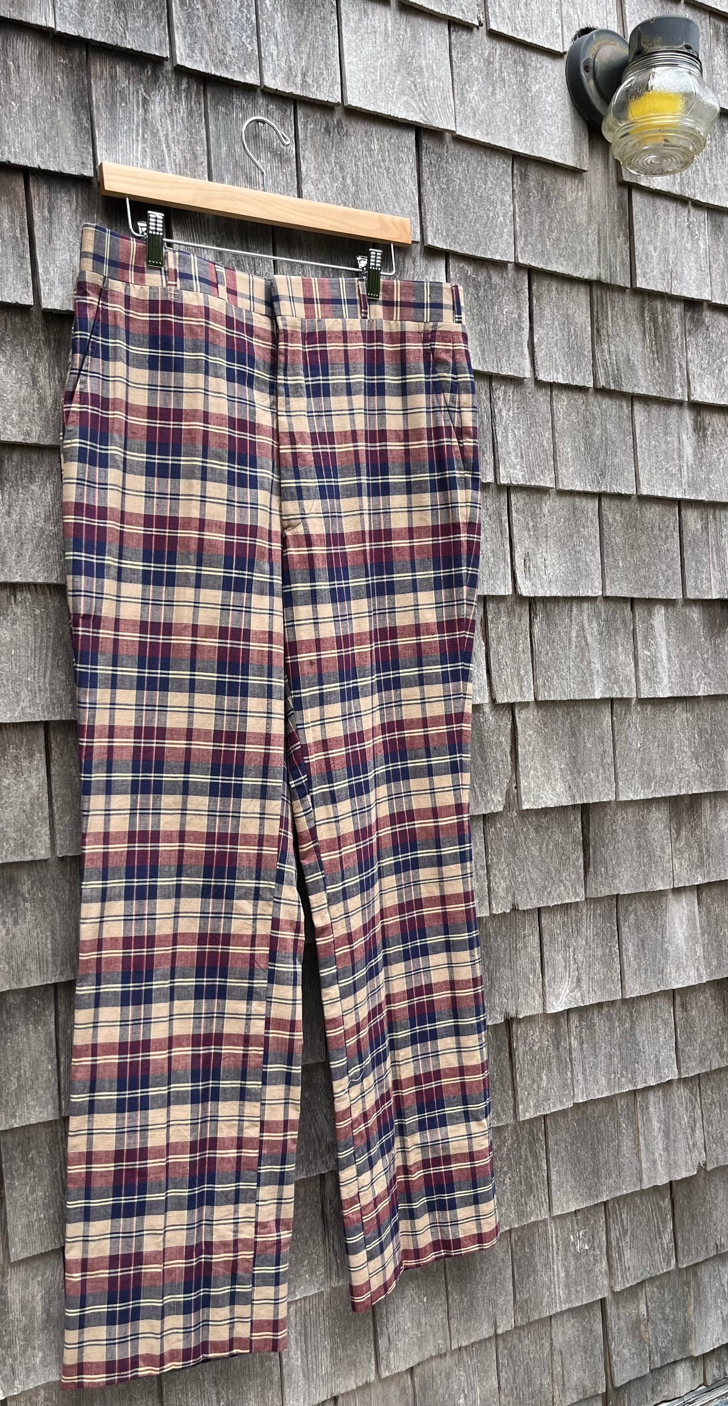80s Corbin Plaid Madras Trousers (34/32.5”)