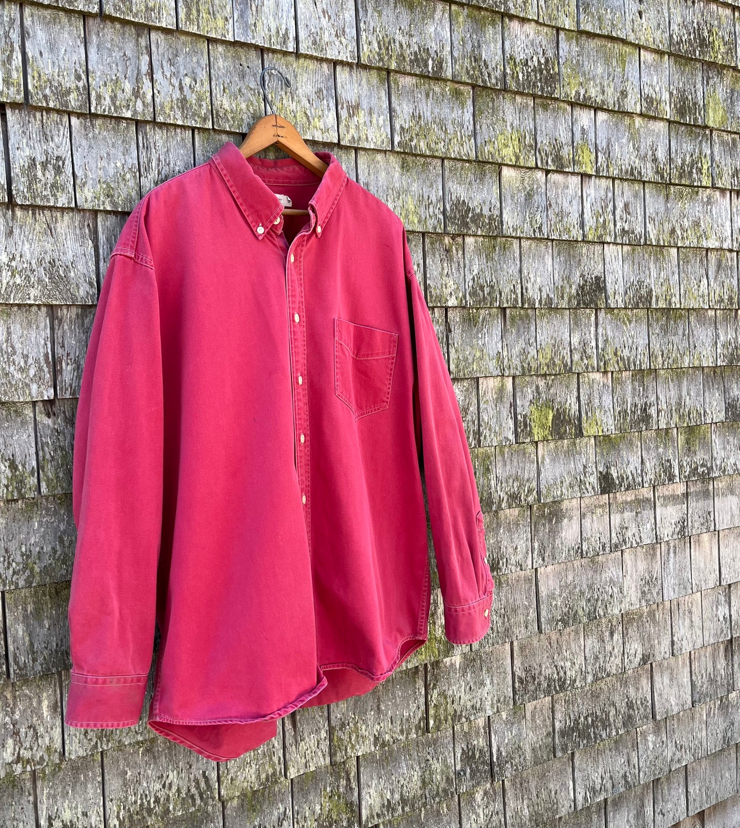 90s J.Crew Cotton Canvas Button Front Shirt (XL)