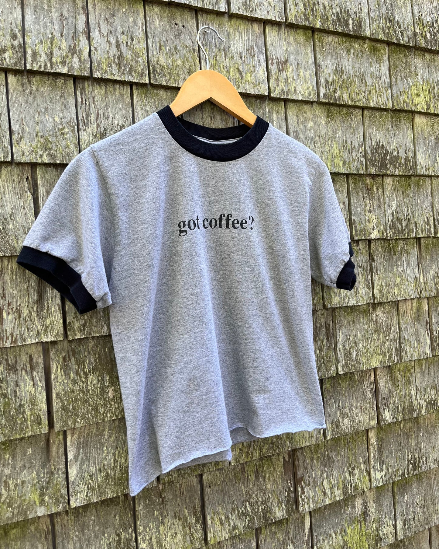 00s Brewster General Store ‘Got Coffee?’ Cropped Ringer T-Shirt (S)