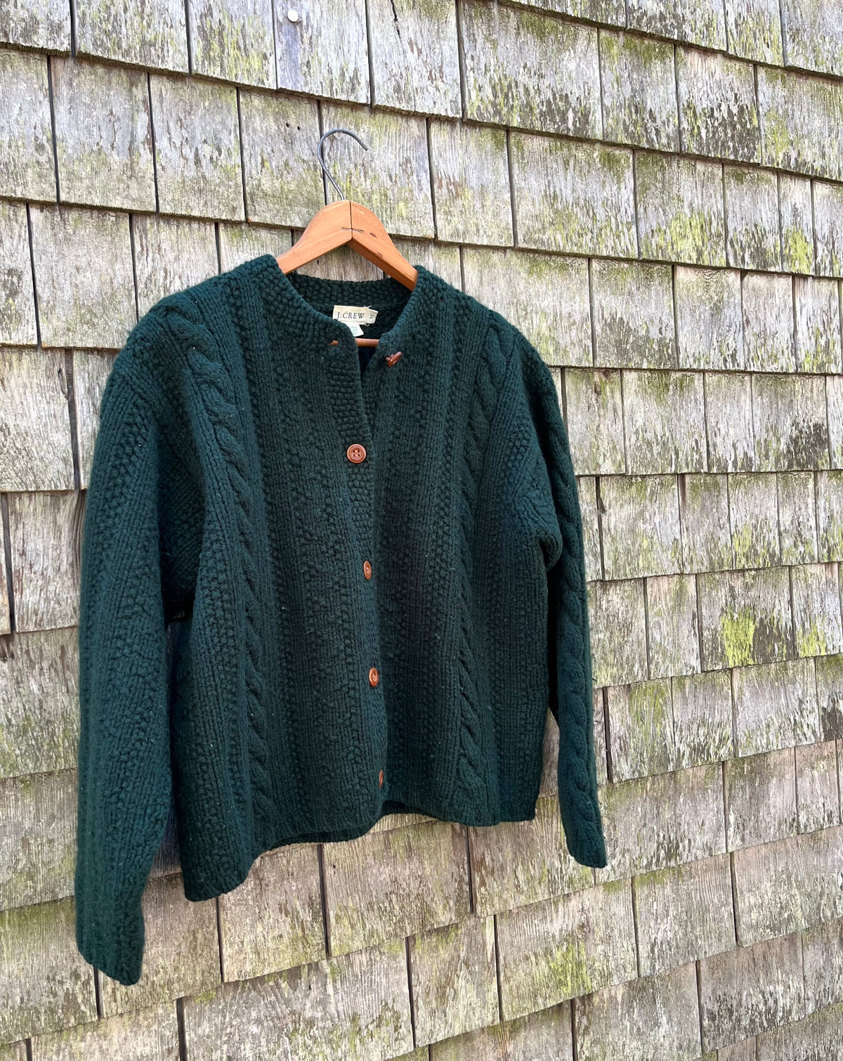 90s J.Crew Wool Cable Knit Cardigan Sweater (Women’s M/L)