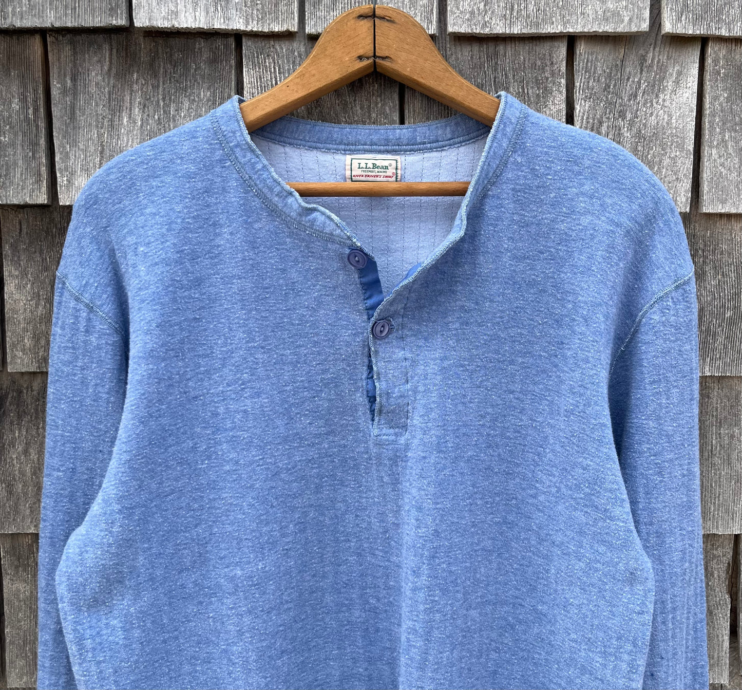 80s L.L. Bean ‘River Driver’ Henley Collar Shirt (L)