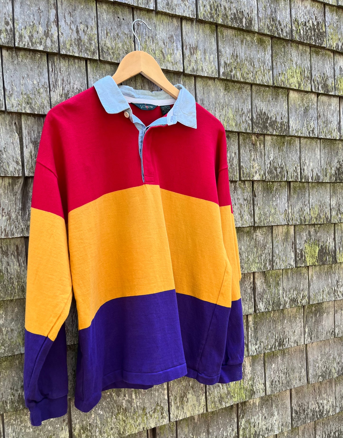 90s J.Crew Striped Cotton Rugby Shirt (L)