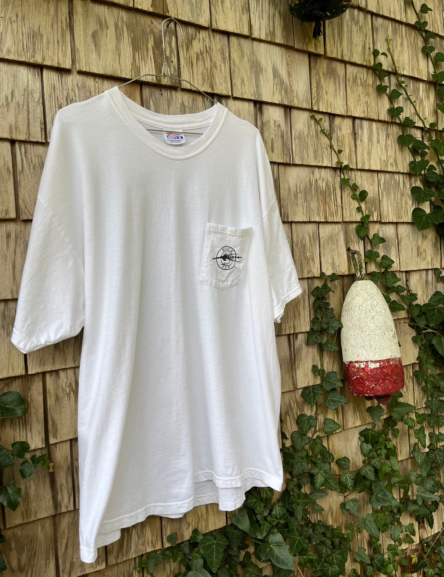 90s Black Fly Southernmost Light Tackle Anglers Masters Tournament Key West FL Pocket T-Shirt (XL)