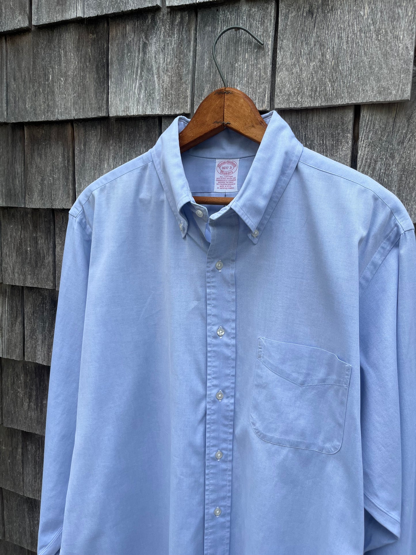 ~80s Brooks Brothers Pinpoint Oxford Cloth Button Down Shirt (16.5-3)