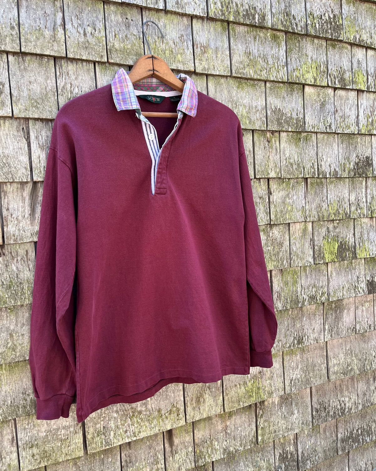 90s J.Crew Madras Collar Rugby Shirt (M)