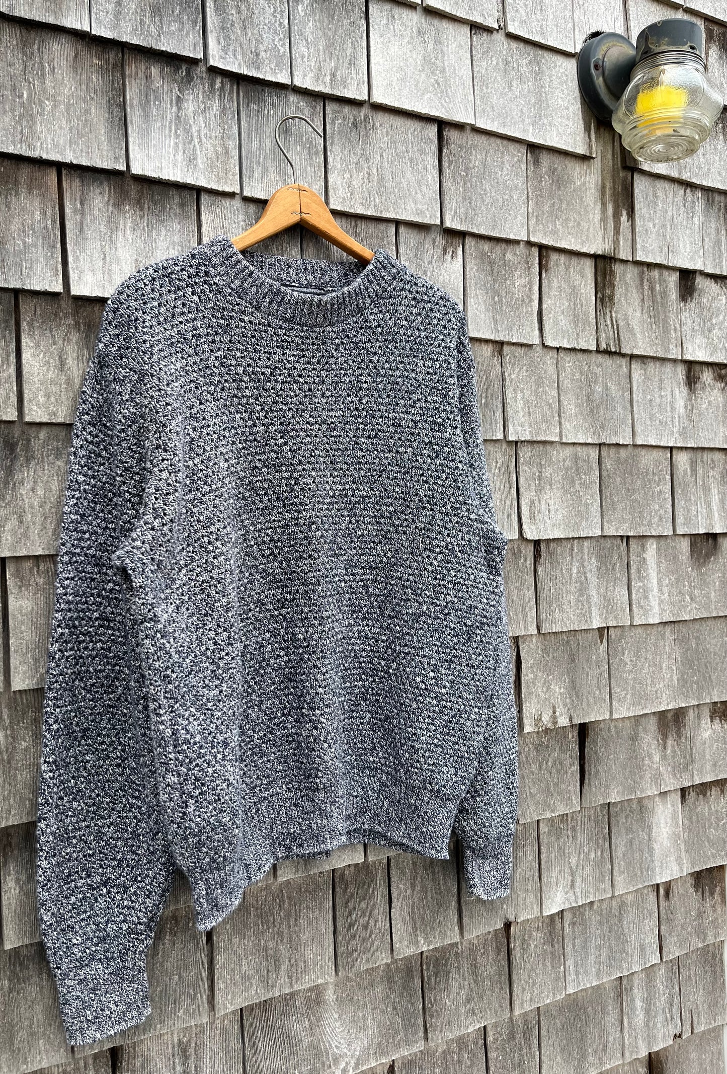 90s Lands’ End Heather Knit Cotton Crewneck Sweater (XL)