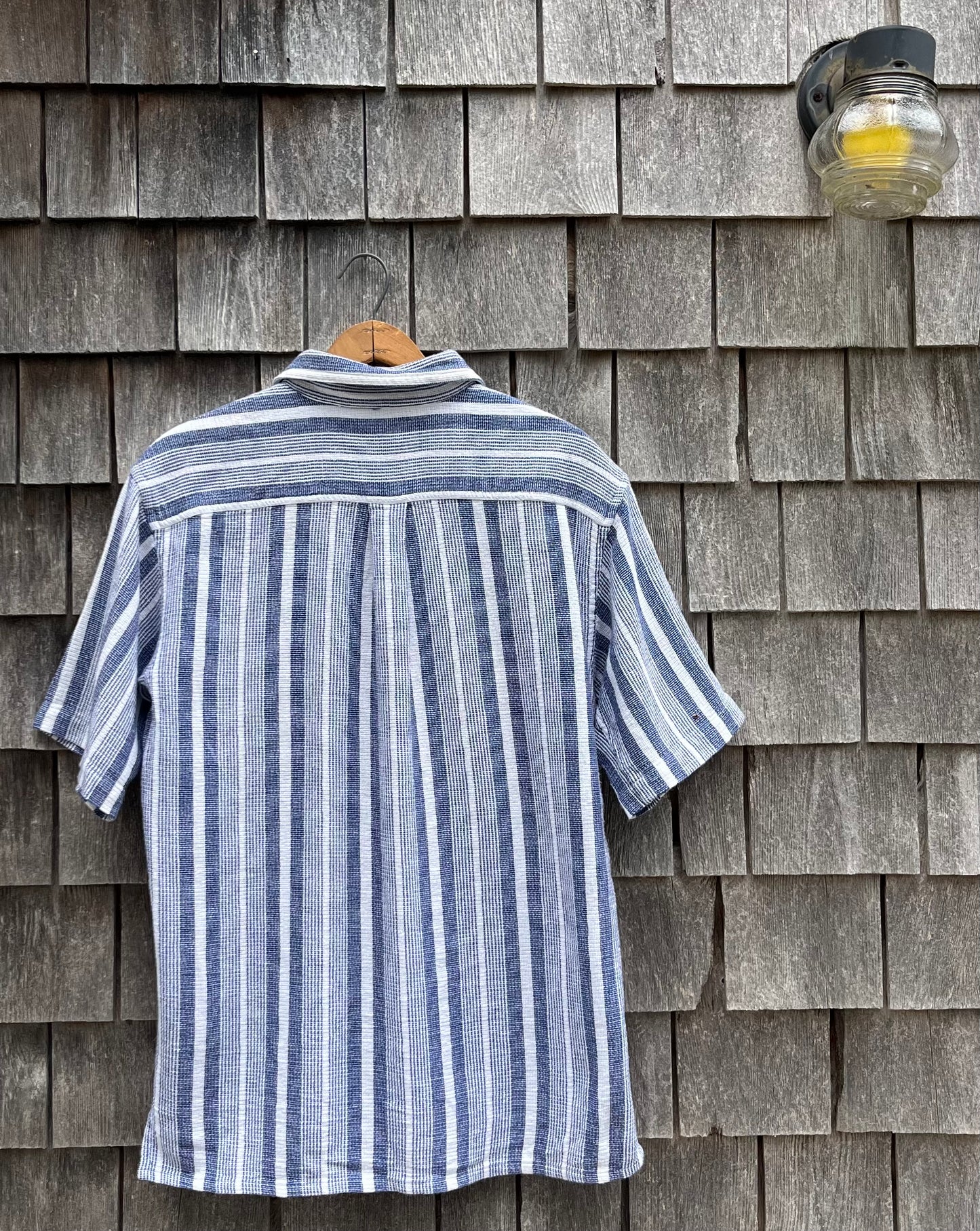 90s L.L. Bean Short Sleeve ‘Cool Weave’ Cotton Button Front Shirt (M/L)