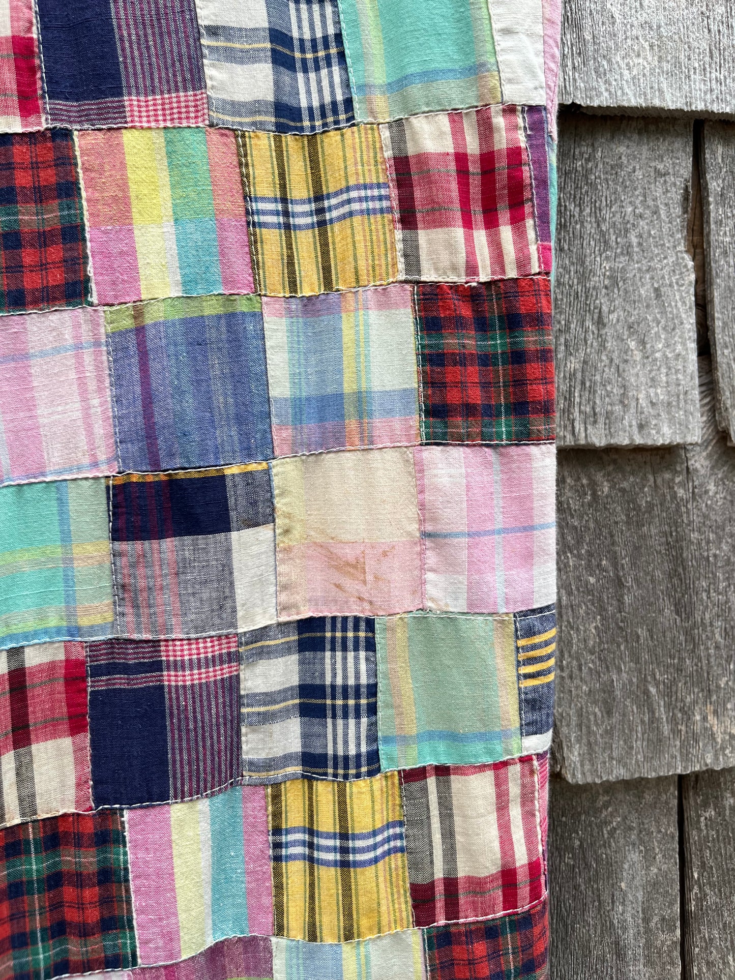 80s Roderick St. James Patchwork Madras Pants (32/32.5”)