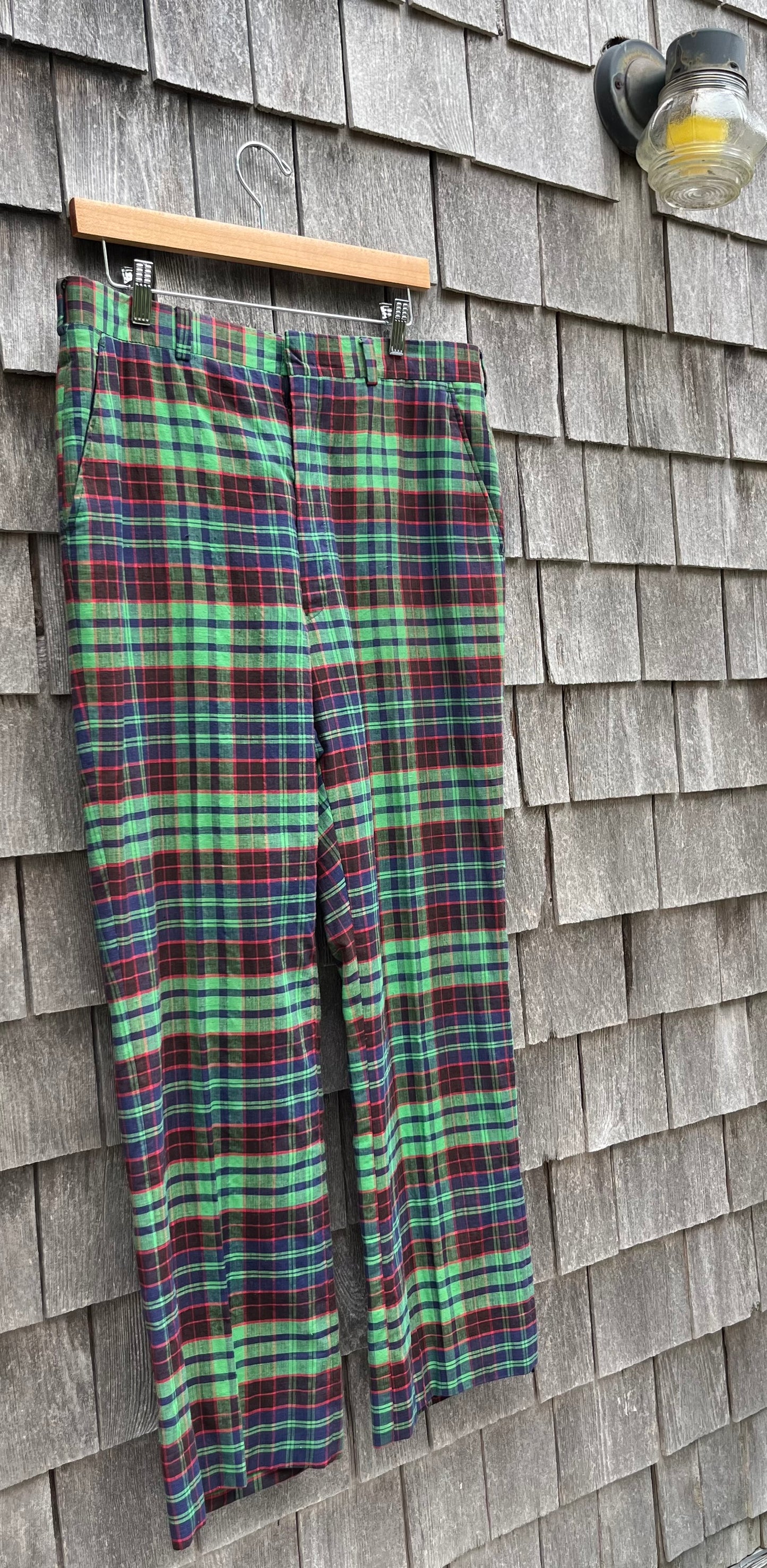 80s The Country Store of Concord Plaid Madras Trousers (35/29”)