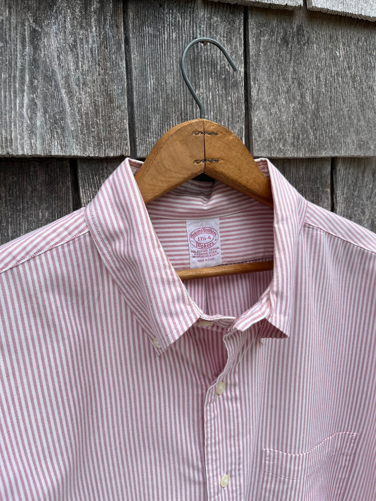 90s Brooks Brothers Makers University Stripe Oxford Cloth Button Down Shirt (17.5-4)