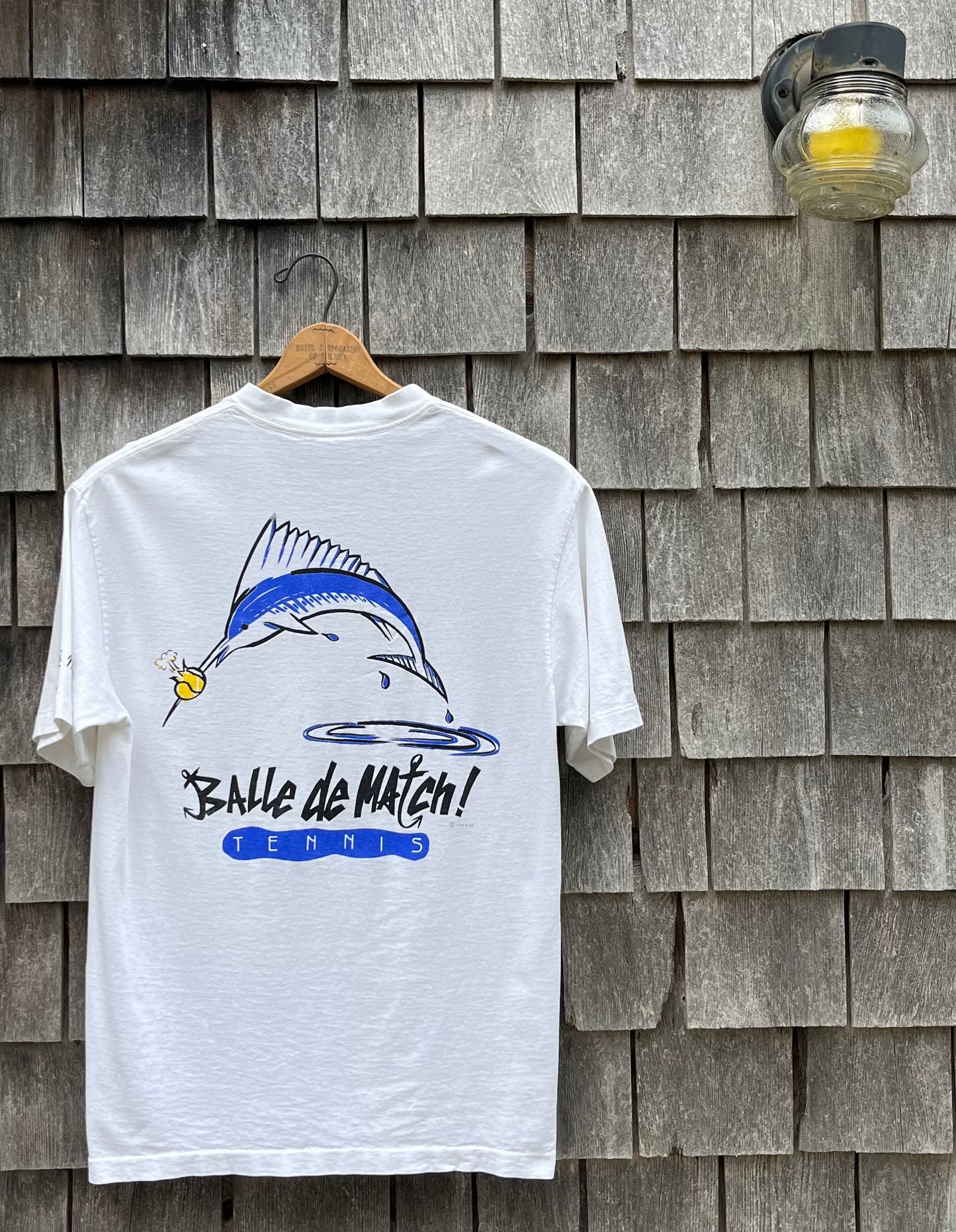 90s Balle De Match Tennis Marlin T-Shirt (M)