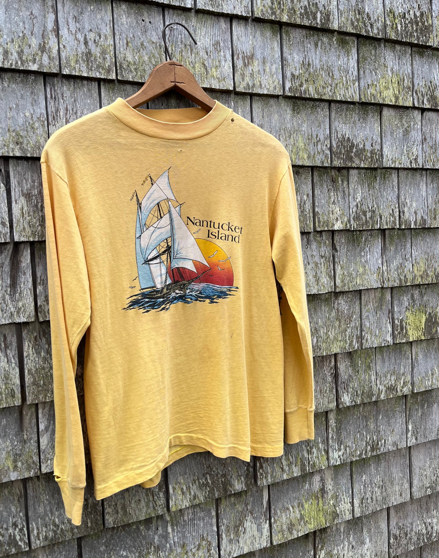 80s Nantucket Schooner Long Sleeve T-Shirt (S)
