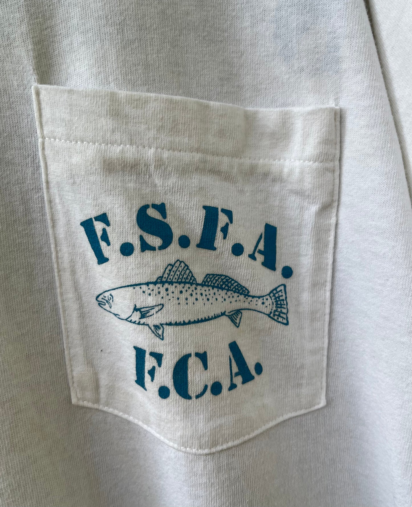 90s Florida Sport Fishing Association Spotted Sea Trout Preservation Pocket T-Shirt (L)