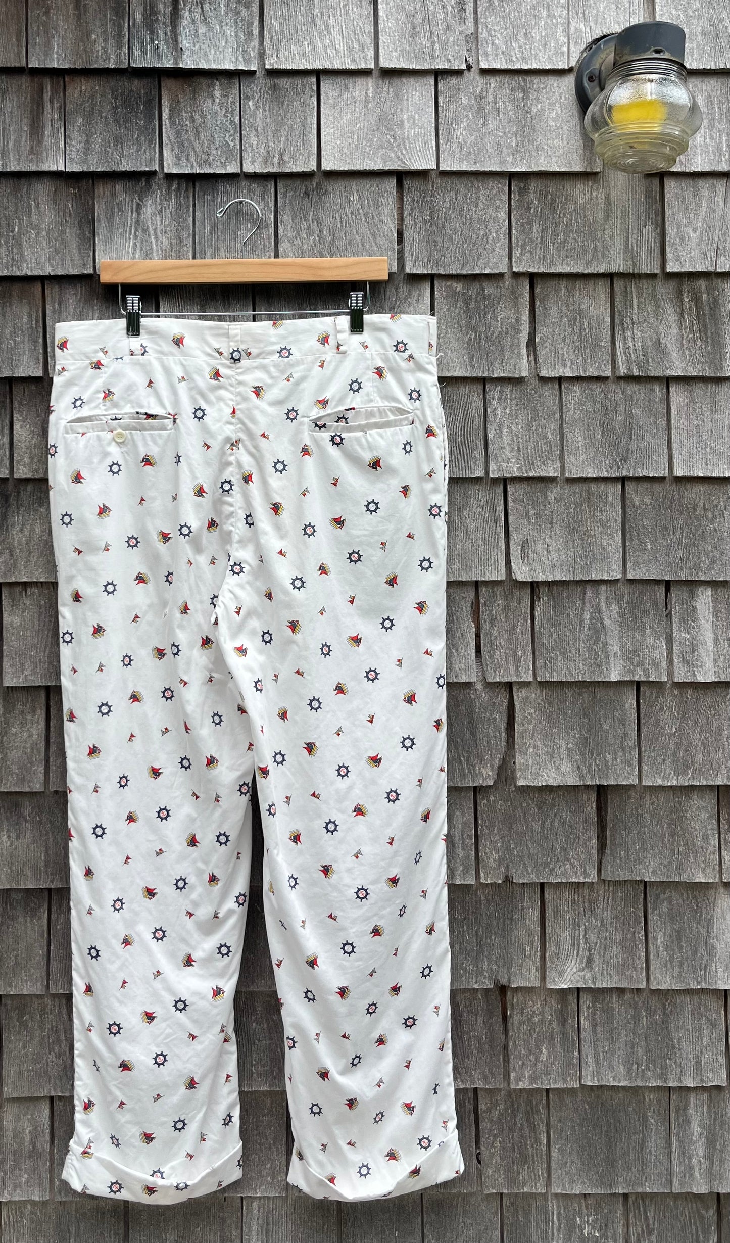 80s Cable Car Clothiers Robert Kirk Nautical Motif Pants (37/30")