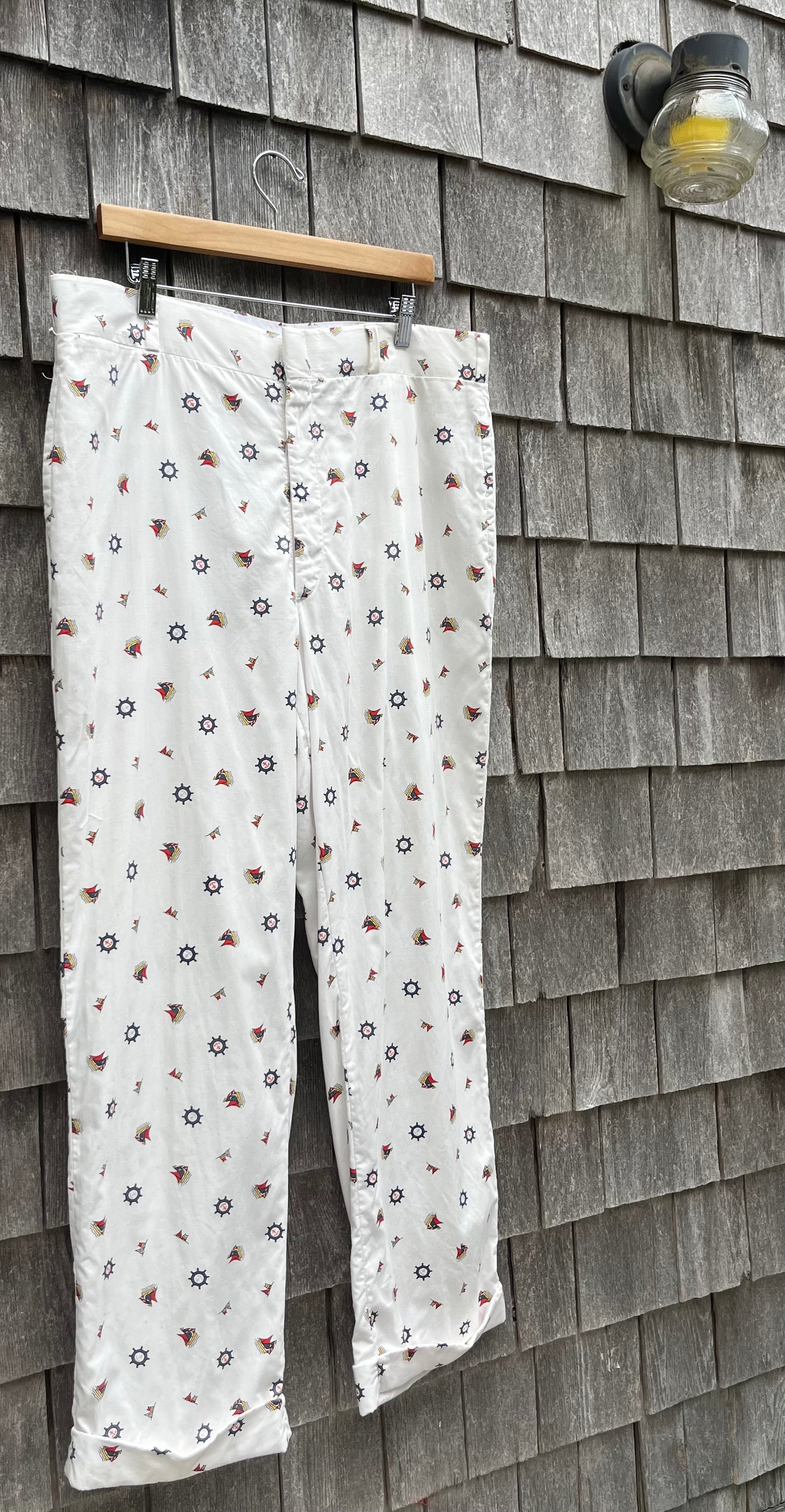 80s Cable Car Clothiers Robert Kirk Nautical Motif Pants (37/30")