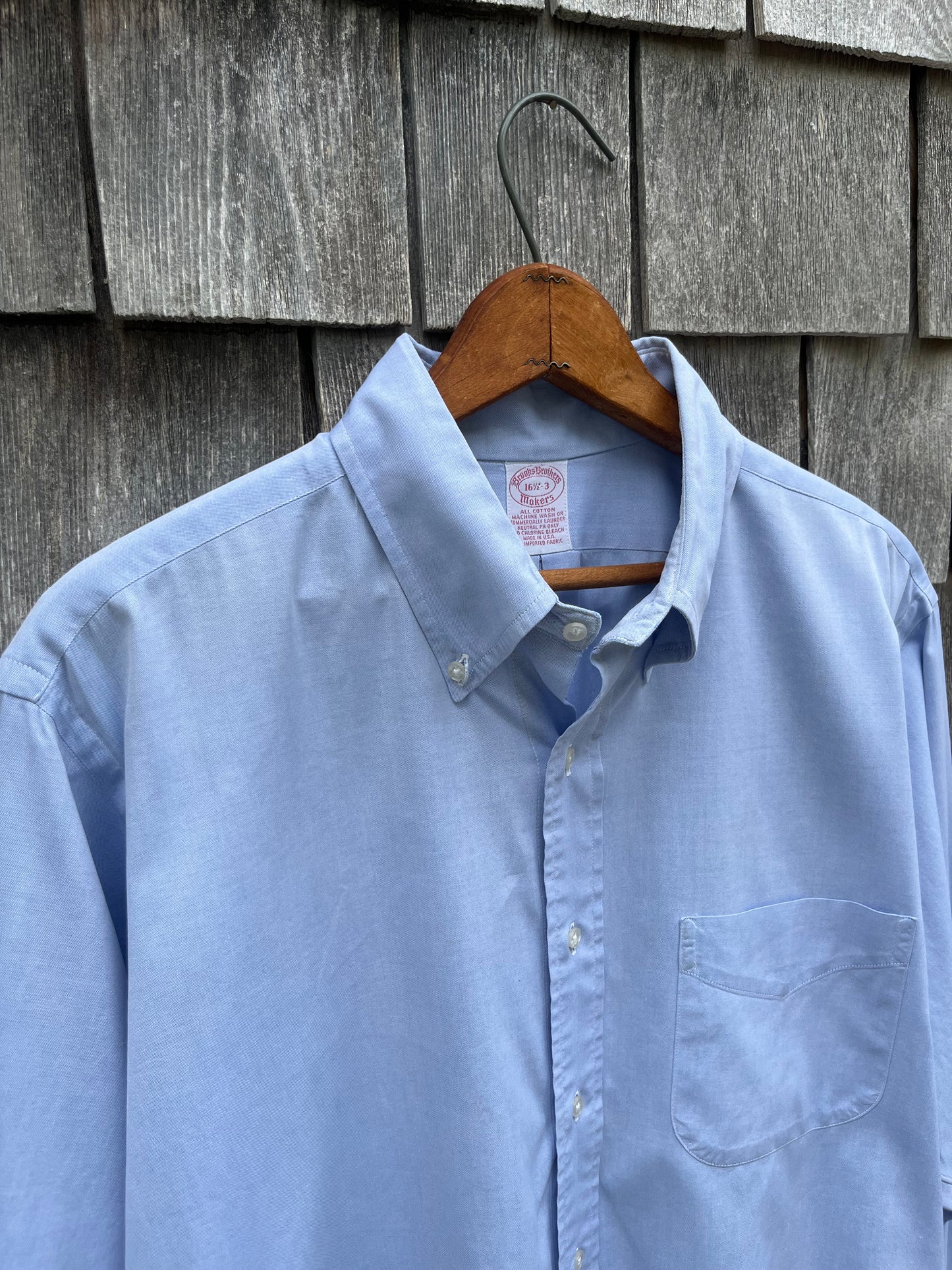 ~80s Brooks Brothers Pinpoint Oxford Cloth Button Down Shirt (16.5-3)