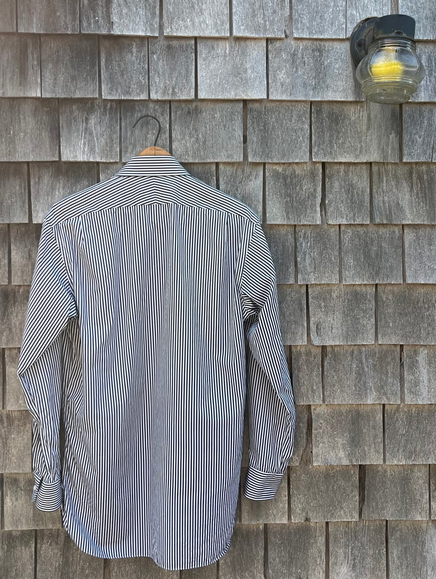 90s Polo Ralph Lauren Purple Label Stripe Button Front Shirt (14.5-2)
