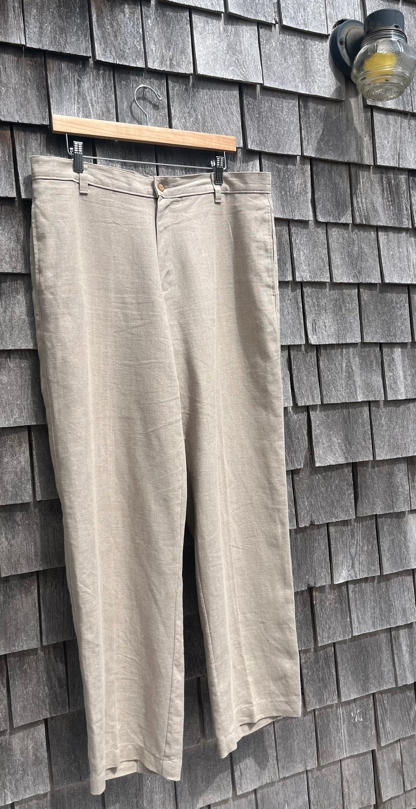 90s Berle Flat Front Linen Trousers (36/31)