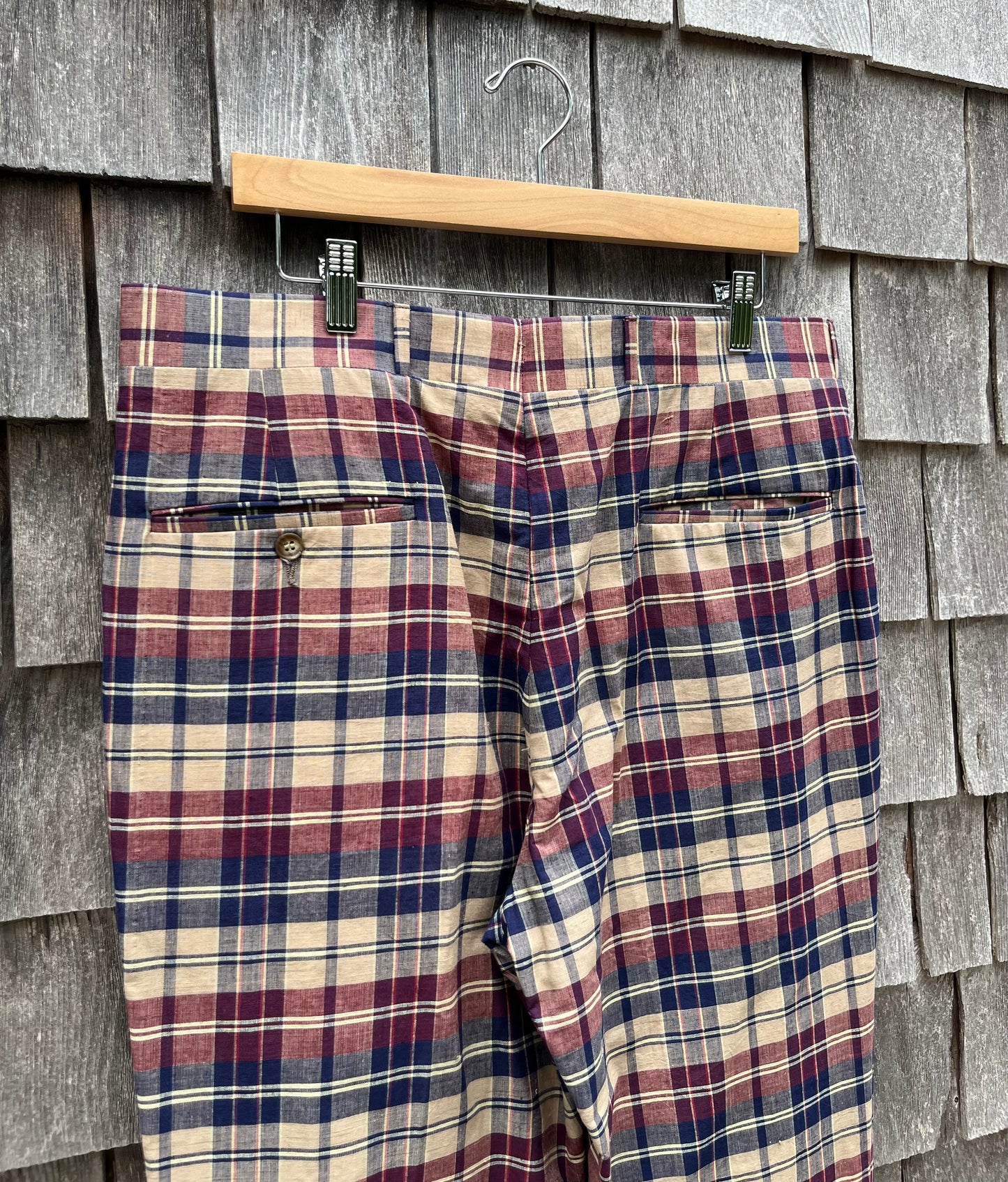80s Corbin Plaid Madras Trousers (34/32.5”)