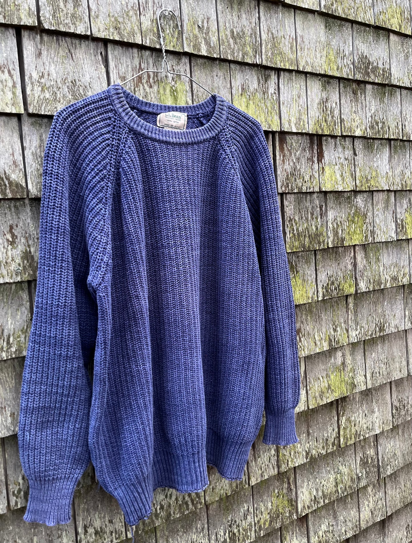 90s L.L. Bean ‘Blue Jeans’ Knit Cotton Sweater (XL)