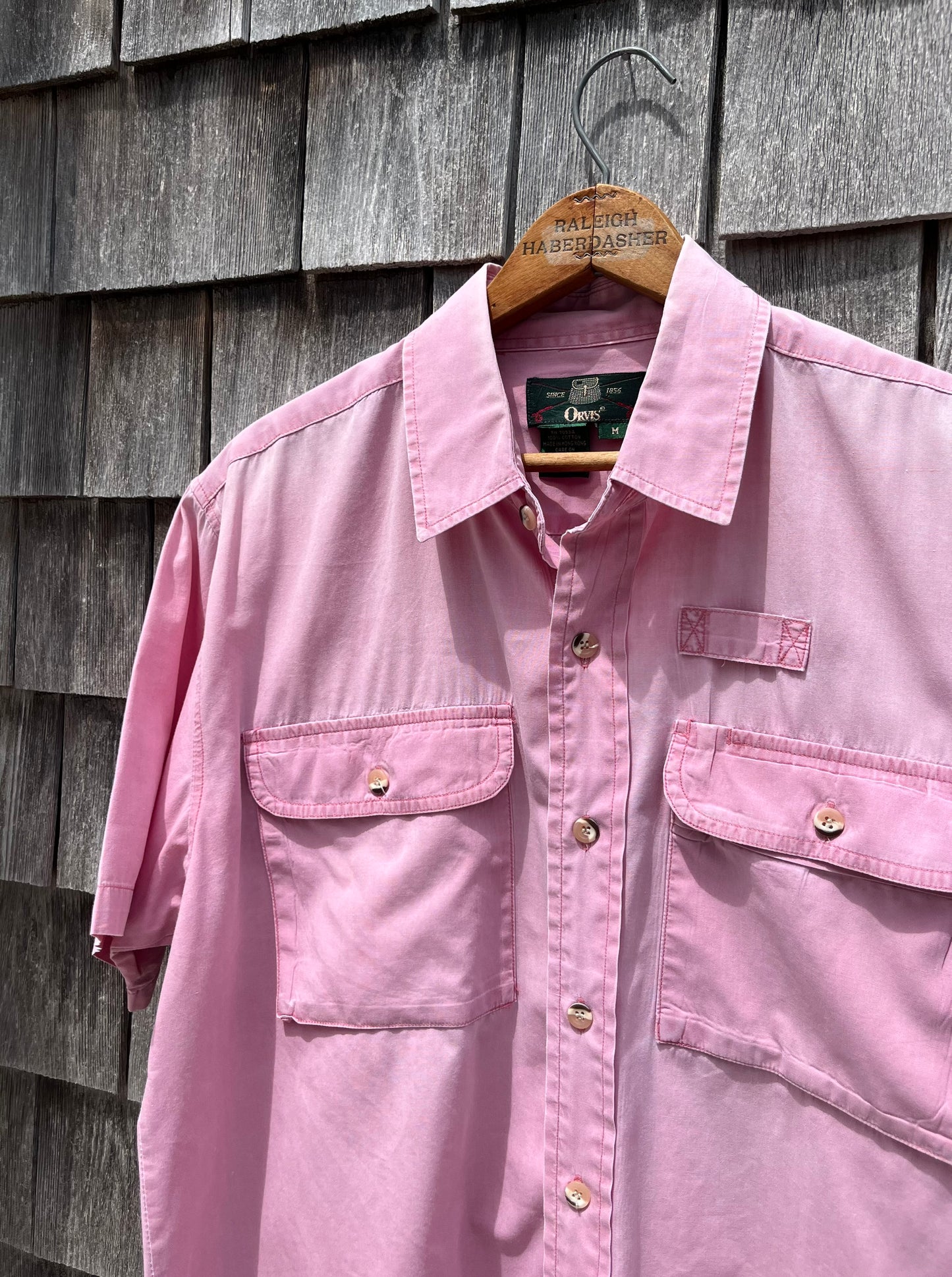 90s Orvis Short Sleeve Cotton Button Up Fishing Shirt (L/XL)