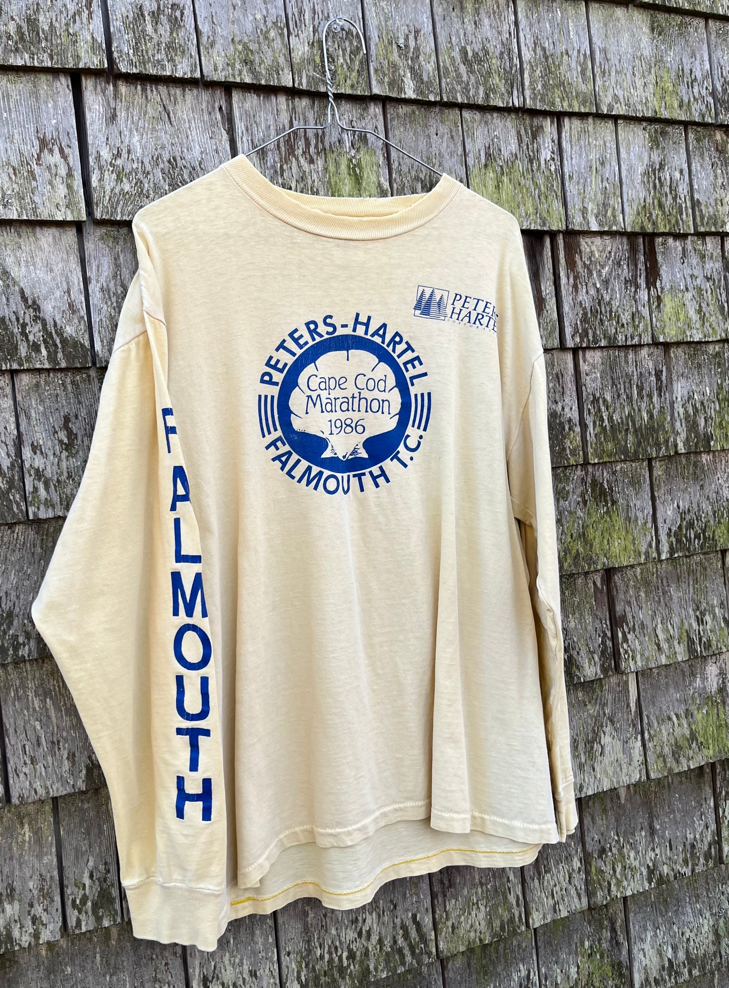 80s Cape Cod Marathon Falmouth Track Club Long Sleeve T-Shirt (L)