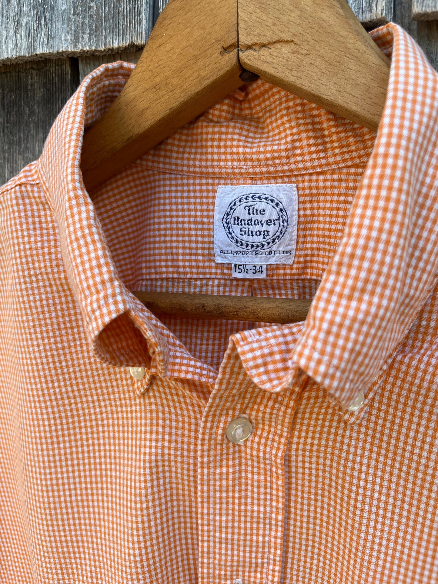 90s The Andover Shop Cotton Gingham Button Down Shirt (15.5-4)