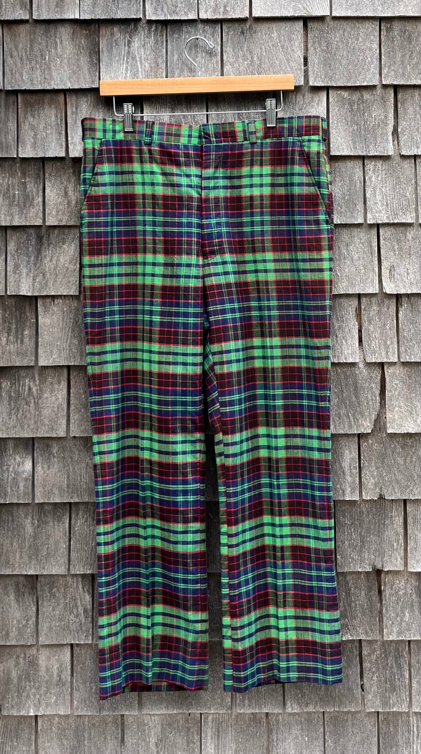 80s The Country Store of Concord Plaid Madras Trousers (35/29”)