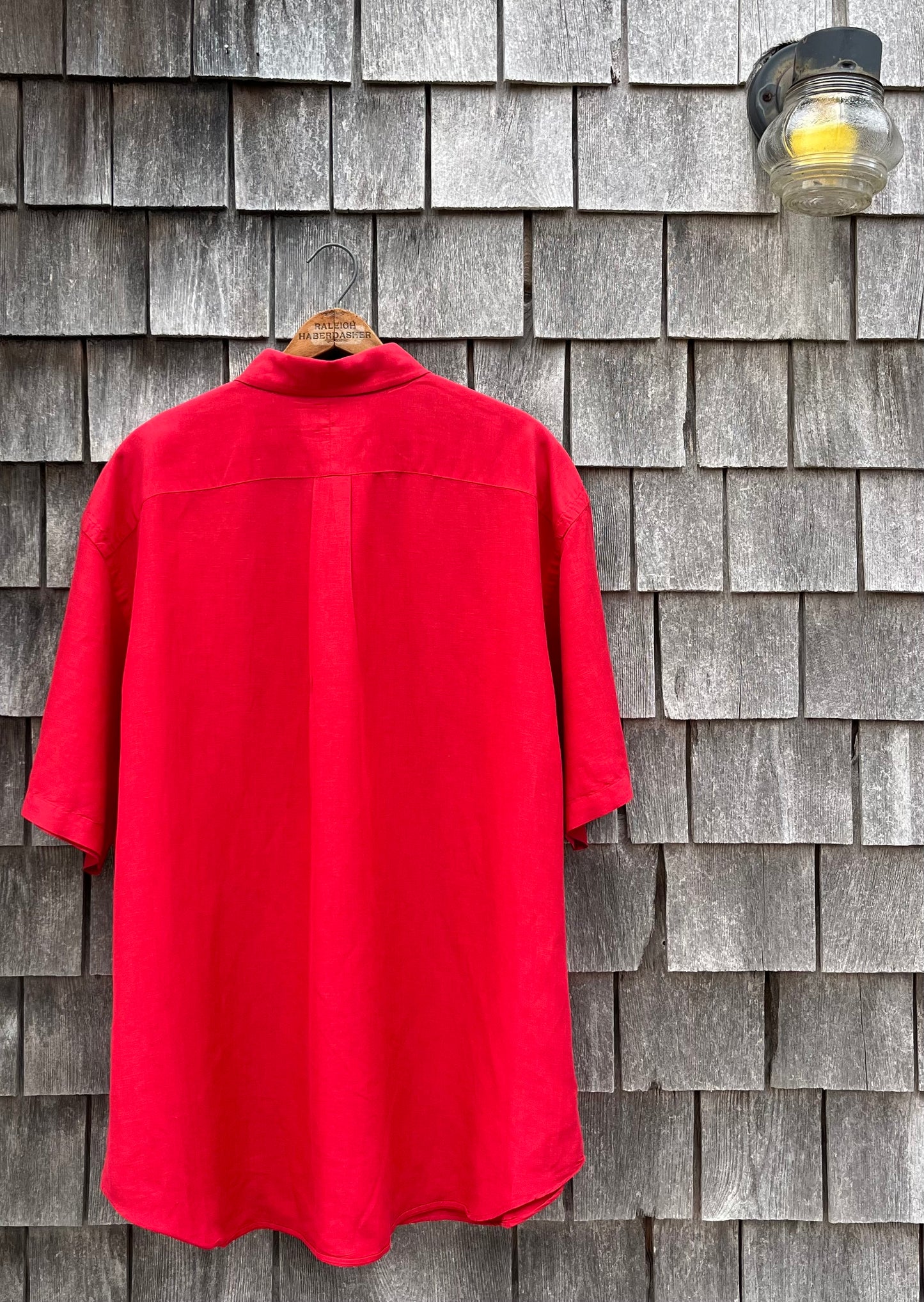 90s Polo Ralph Lauren Short Sleeve Linen Silk Blend Button Down Shirt (XXL)
