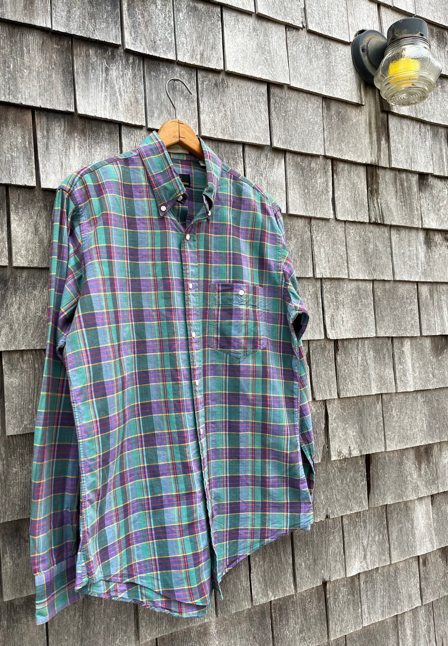 90s Gitman Brothers for ‘The Country Gentleman’ Button Down Madras Cotton Shirt (L)