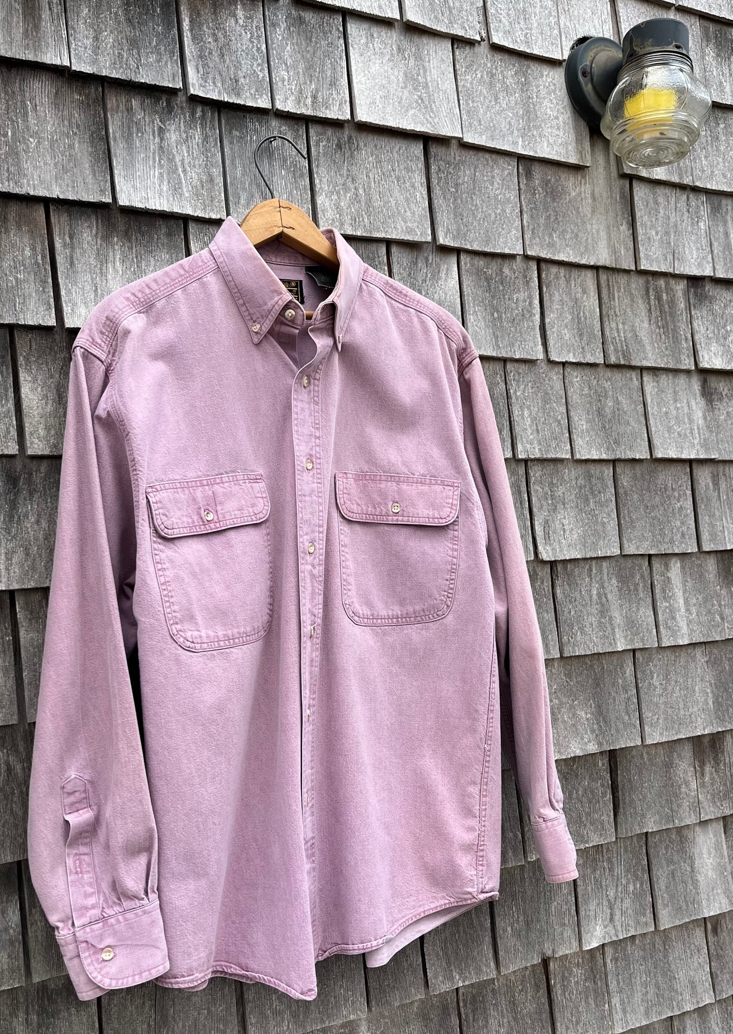 90s Eddie Bauer Pigment Dyed Cotton Button Down Shirt (L)