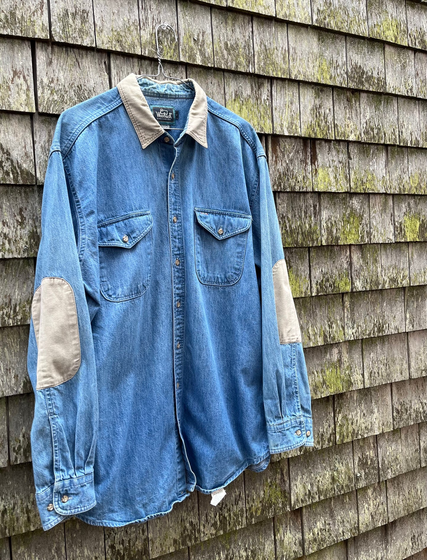 90s Woolrich Denim Twill Patch Shirt (XL)