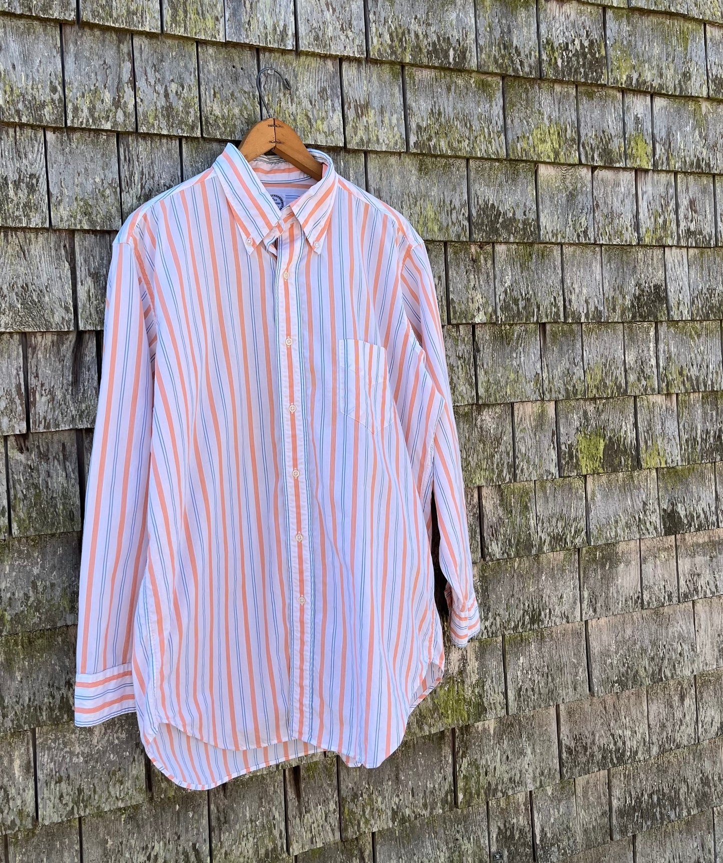90s The Andover Shop Multi-Stripe Cotton Broadcloth Button Down Shirt (16.5/L)