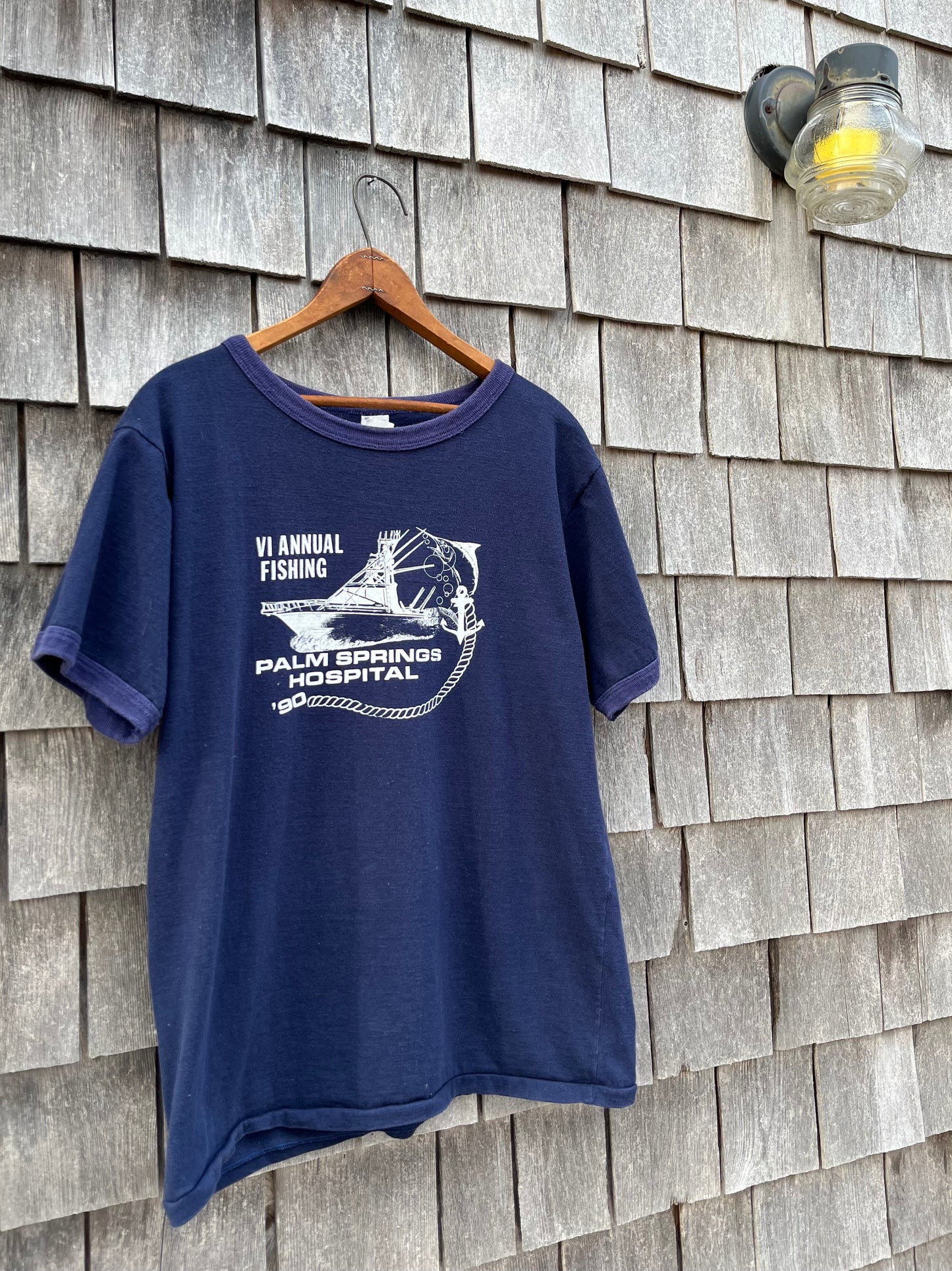 90s Palm Springs Offshore Fishing Tournament Ringer T-Shirt (M)