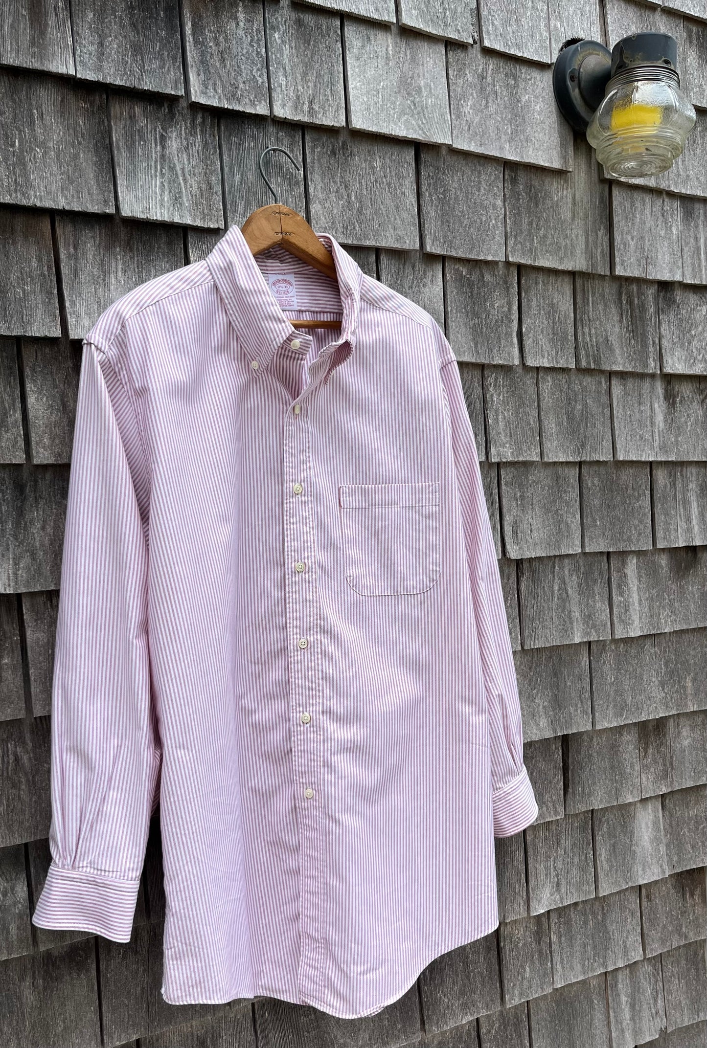 00s Brooks Brothers Makers University Stripe ‘Original Polo’ Oxford Cloth Button Down Shirt (17.5-3)